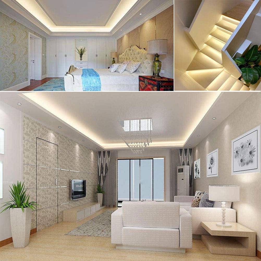 Tira de luces LED, 6.6 pies, AC110-130 V, alta densidad, 360 LEDsM, tira de luz COB, 7200 lm, súper brillante, regulable, impermeable, para