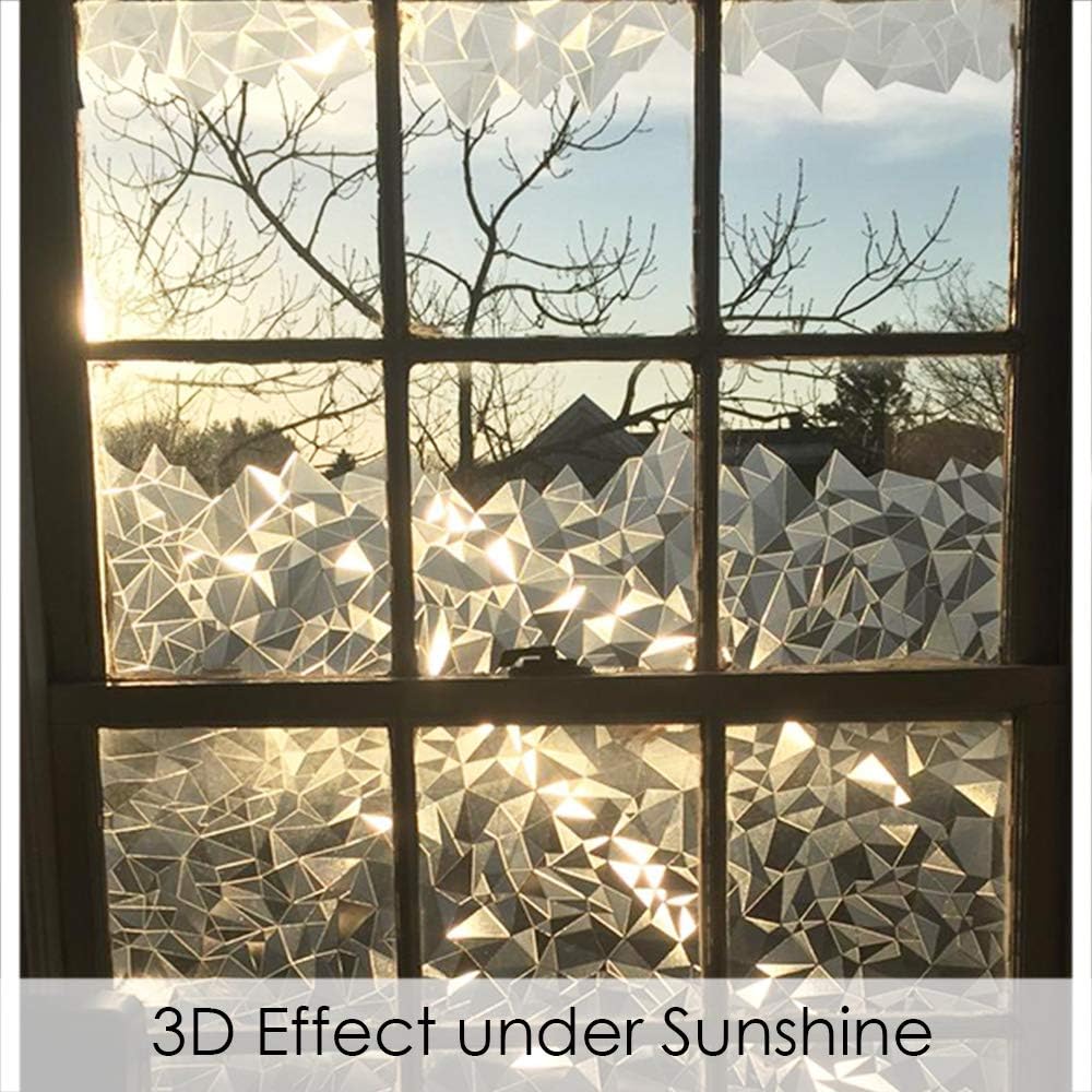 Película decorativa de privacidad para ventana, película 3D para puerta, película reflectante estática, protección de privacidad, control de calor,