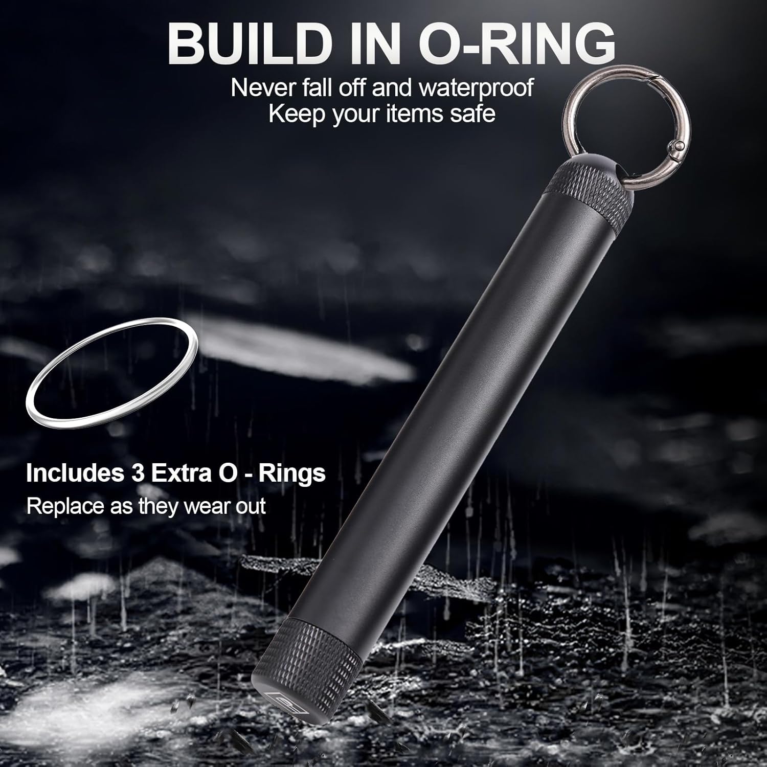 Contenedor hermético – Contenedor de tubo de botella de almacenamiento de metal – Funda impermeable – Tubo de almacenamiento de llavero – Contenedor