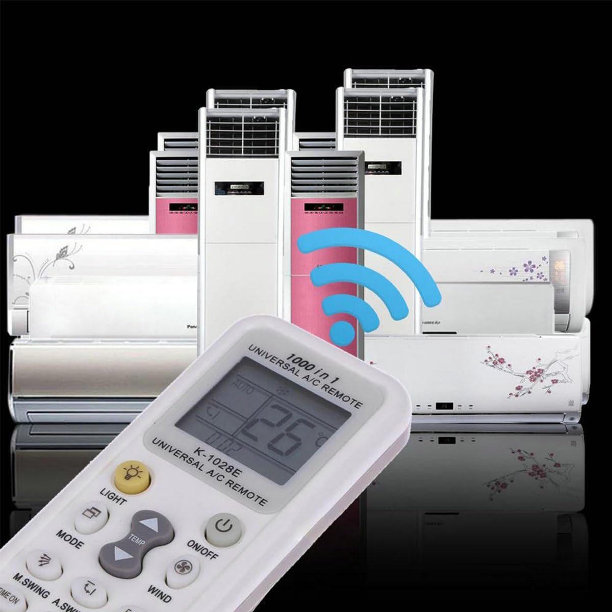 Aire acondicionado universal AC Control remoto LCD controlador de acondicionamiento 1000 en 1 para Mitsubishi Toshiba HITACHI FUJITSU Daewoo LG