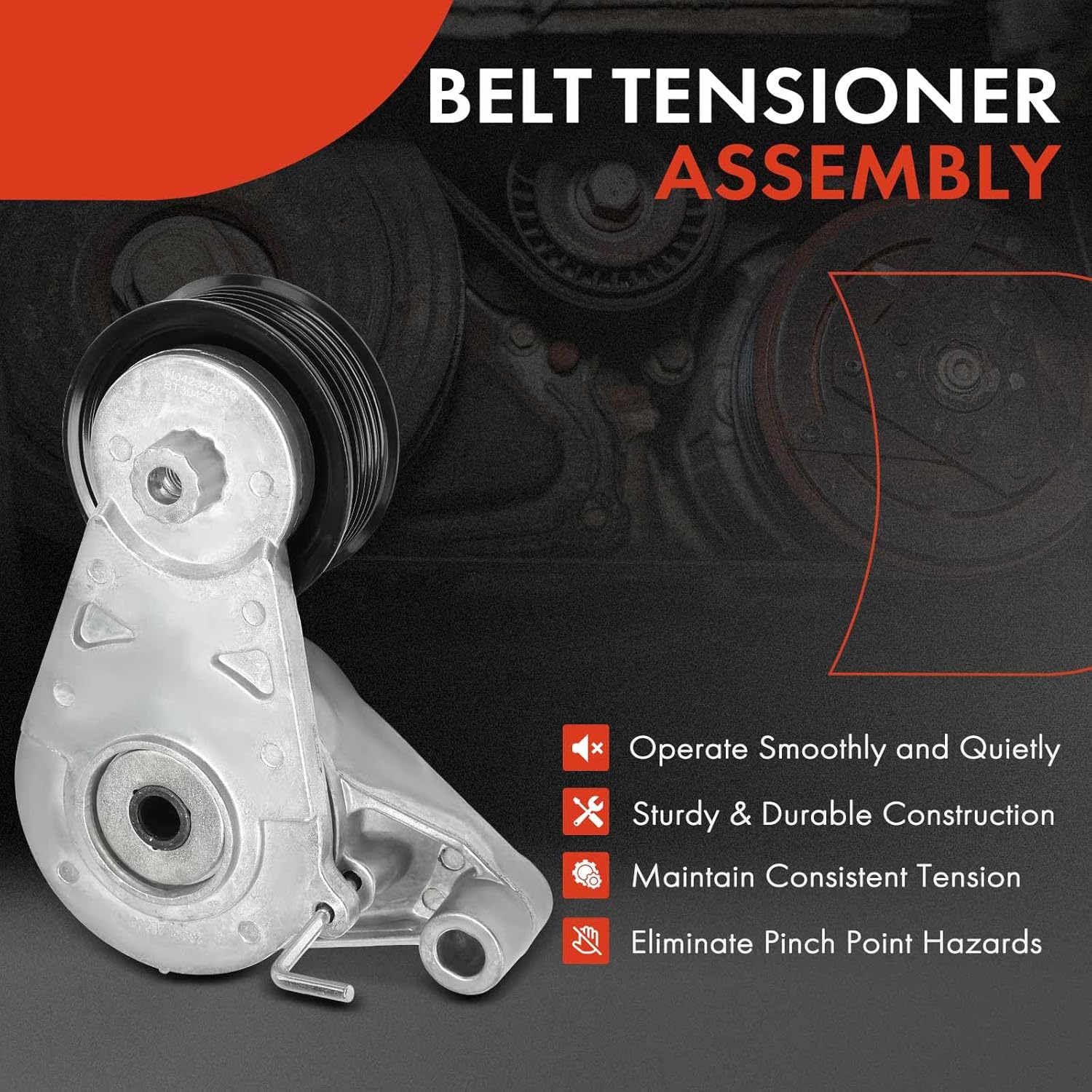 A-Premium Conjunto tensor de correa con polea compatible con Hyundai Elantra 2014-2021, Elantra GT 2016-2020, Tucson, Veloster, Veloster N, Kona &