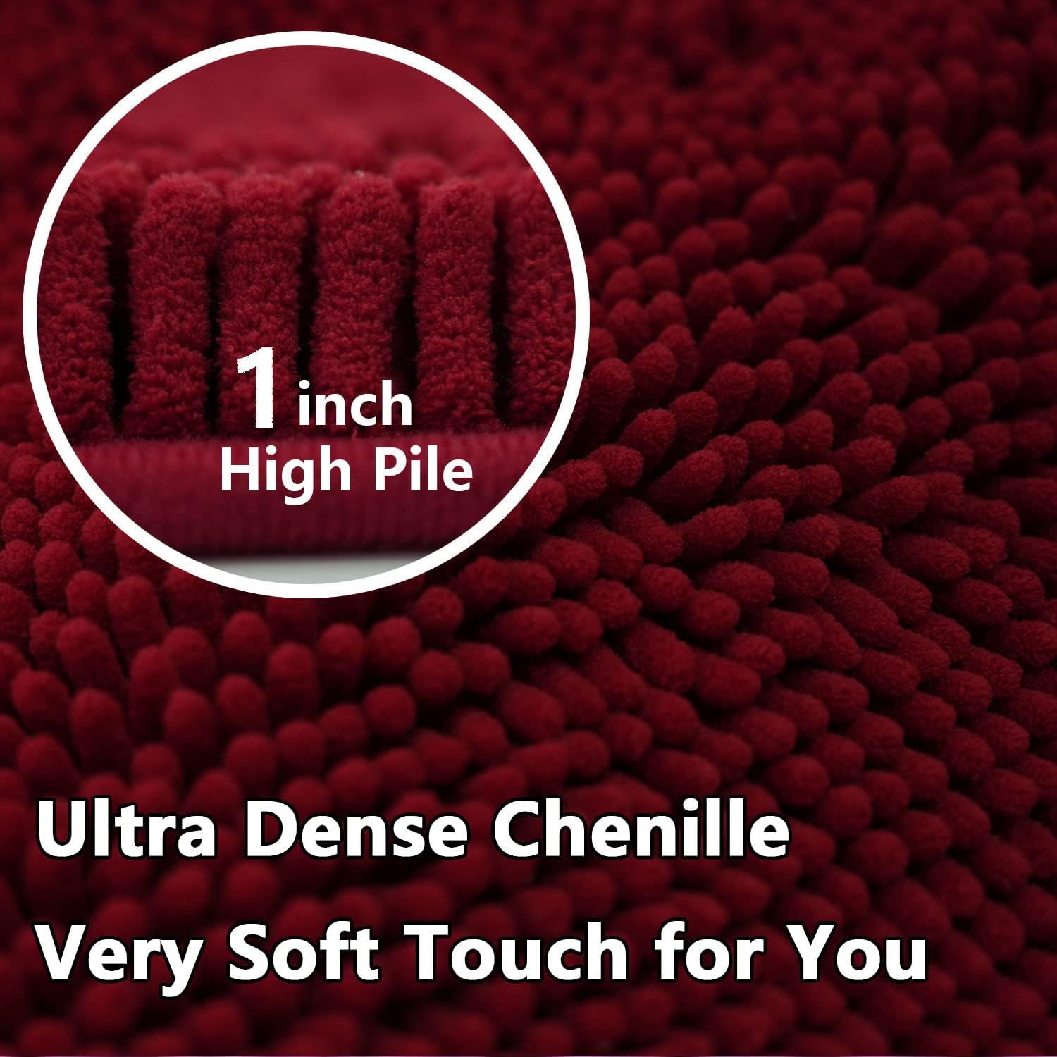 Juego de 2 alfombras de baño de felpilla extrasuave absorbente, tapete de baño con parte inferior antideslizante de PVC resistente, lavable a