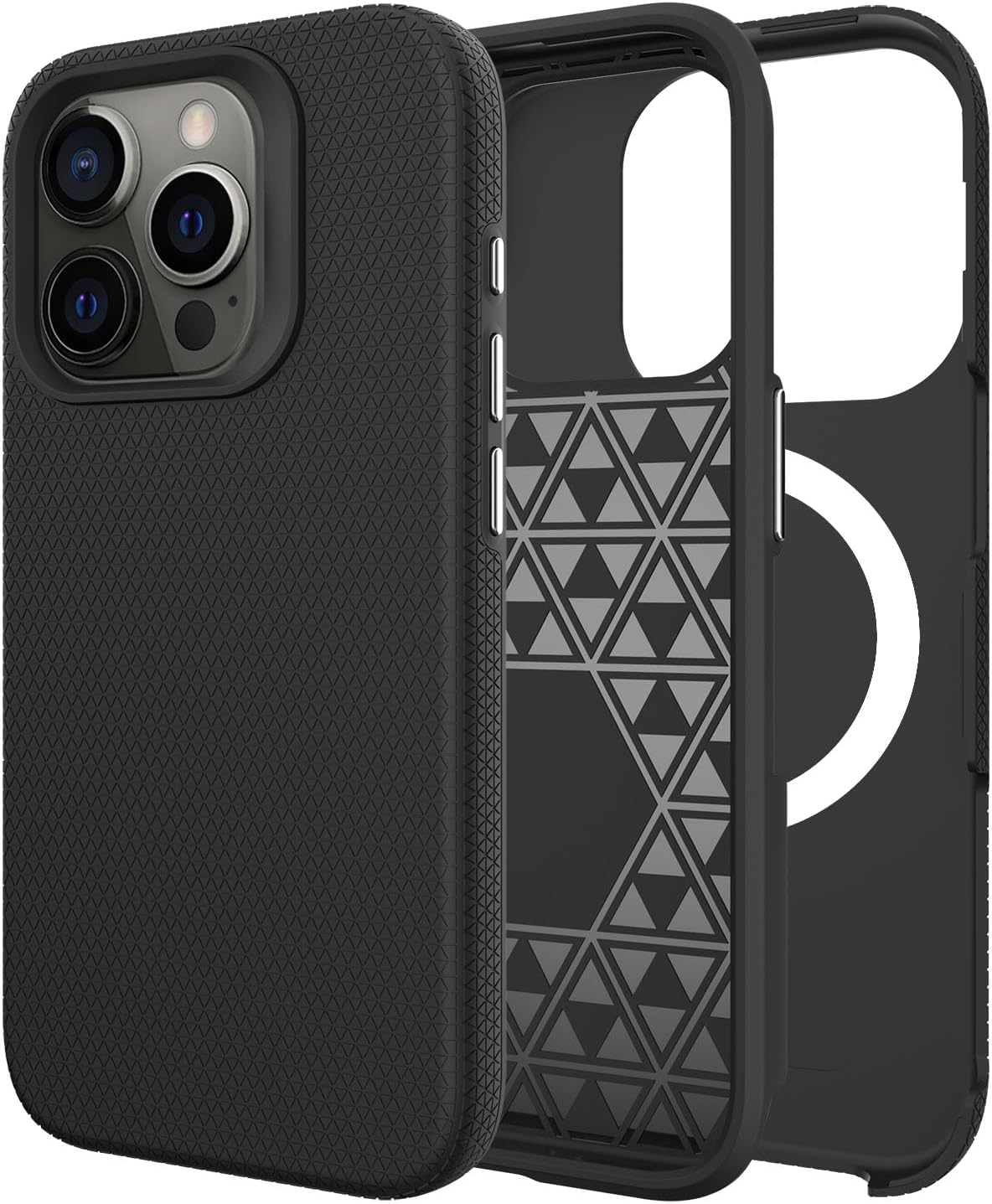 Miimall Funda magnética delgada compatible con iPhone 15 Pro, color negro