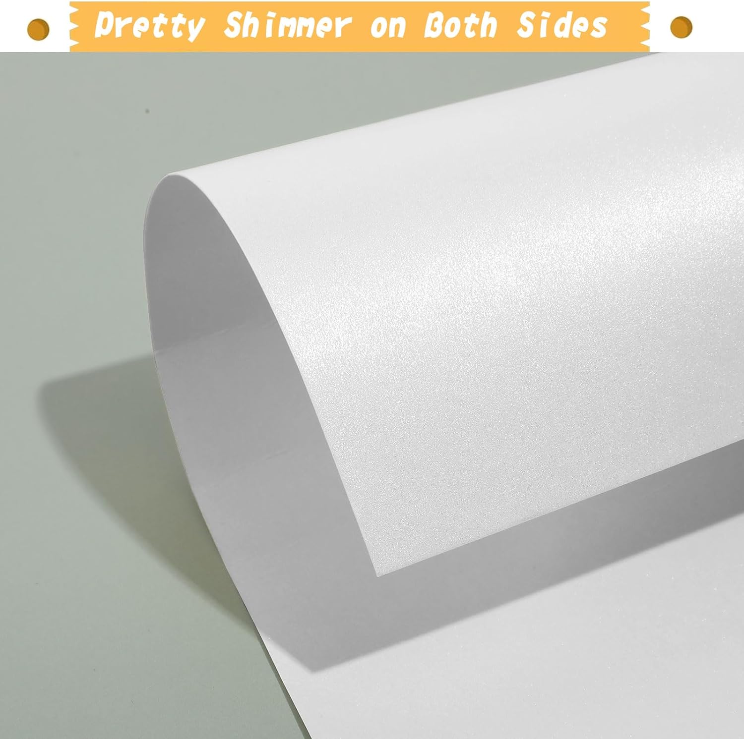 120 hojas de cartulina plateada brillante de 8.5 x 11 pulgadas, papel metálico metálico de 250 gsm92 libras, papel perlado plateado de doble cara