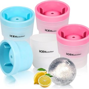 Ice Monster – Molde de hielo esférico, molde para hielo para whisky, bola de hielo, cubo de hielo redondo, molde para cubo de hielo grande Bourbon, Ice Monster – Molde de hielo esférico, molde para hielo para whisky, bola de hielo, cubo de hielo redondo, molde para cubo de hielo grande Bourbon,
