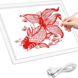 Trazador de caja de luz LED A4 recargable, 5 niveles de brillo regulable A4 LED Pad Tracer para vinilo Cricut, herramientas de deshierbe, caja de Trazador de caja de luz LED A4 recargable, 5 niveles de brillo regulable A4 LED Pad Tracer para vinilo Cricut, herramientas de deshierbe, caja de