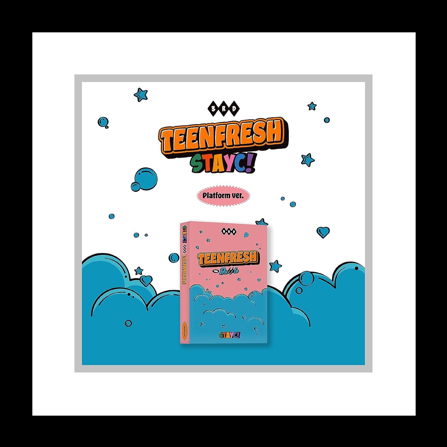 STAYC TEENFRESH 3er Mini álbum versión de plataforma+mini tarjeta+tarjeta fotográfica selfie+tarjeta fotográfica chaqueta+tarjeta fotográfica