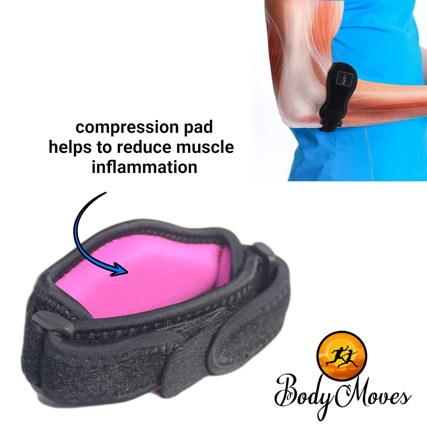 BodyMoves Codera de tenis (2 piezas) más bolsa de hielo caliente y frío, equipo de apoyo para deportes uso diario para reducir el dolor en las