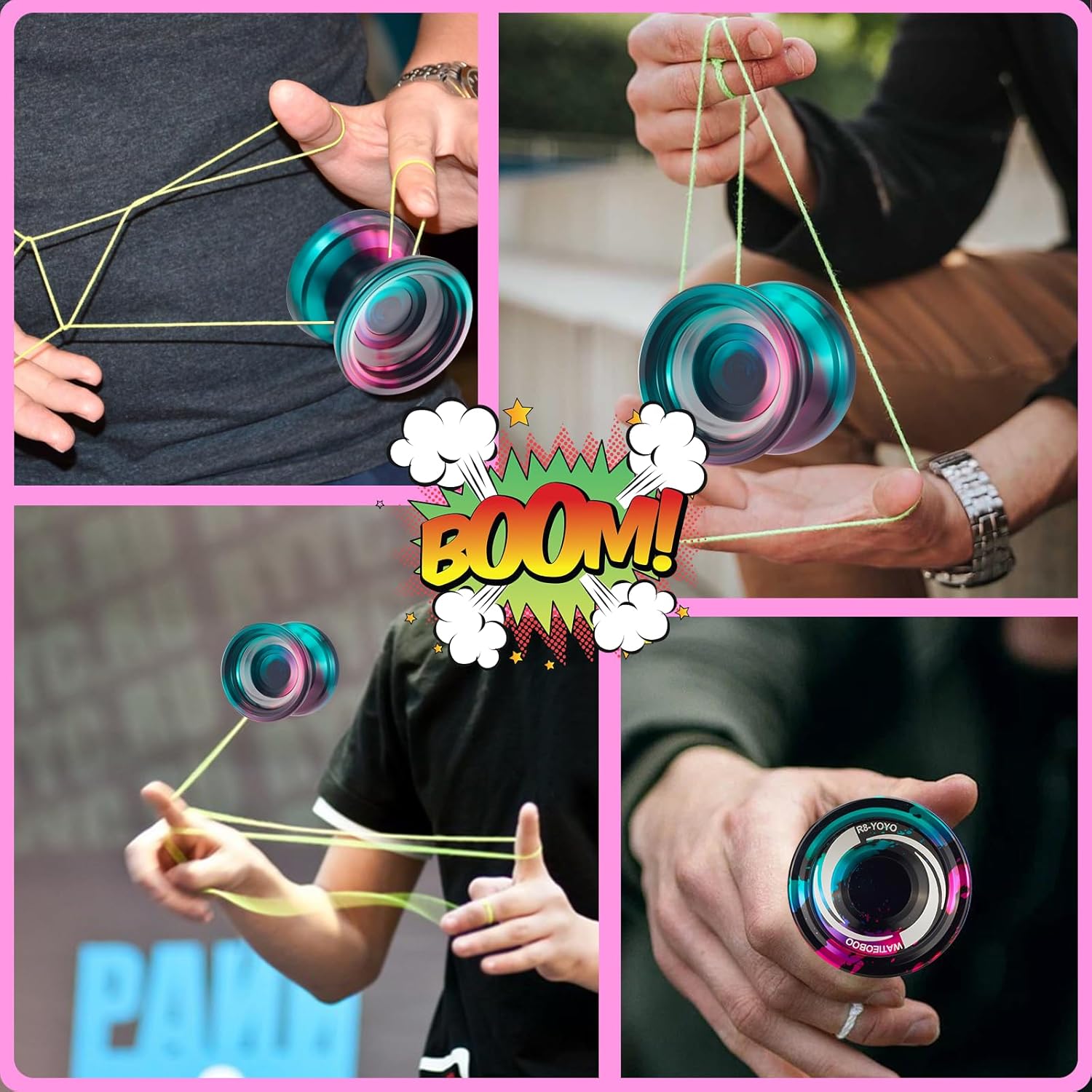 WATIEOBOO R8 Yoyo profesional sensible Yoyo, Yoyo de metal para niños principiantes, rodamiento Yoyo de repuesto para jugador Yoyo avanzado +