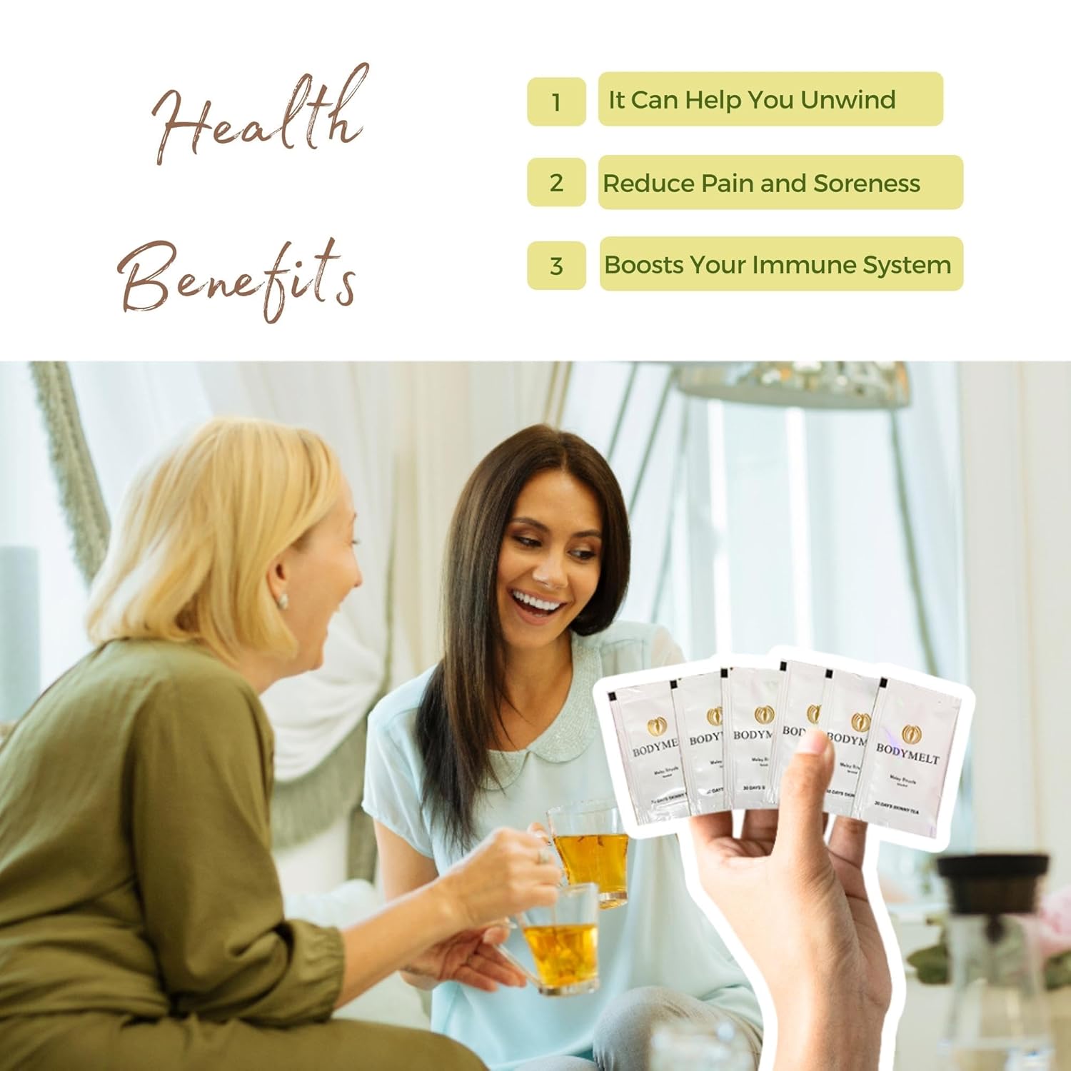 BODYMELT 30 Days Detox Tea Powder Form  Fórmula de té de hierbas  Té en polvo de 30 bolsitas  0.14 oz  15 mezclas de hierbas y potenciador de