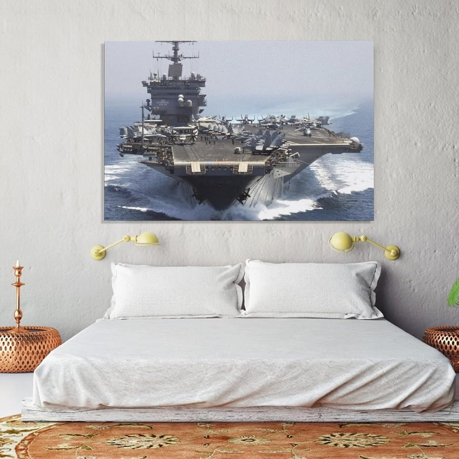 Buque de guerra militar buque de guerra naval USS Enterprise CVN-65 Carrier Sala de batalla Estética Carteles de lona carteles de lona Decoración de