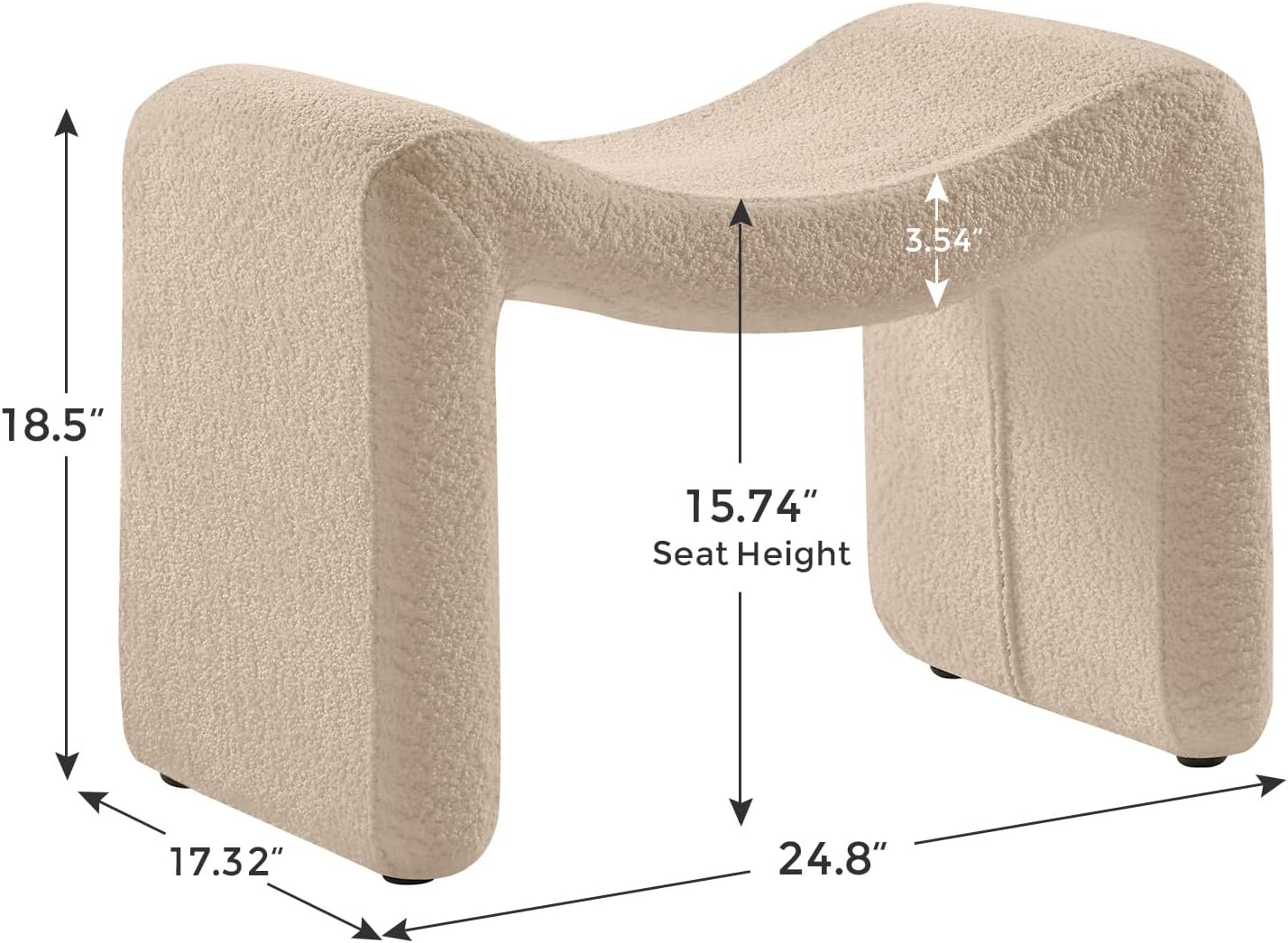 Taburete otomano grande, taburete moderno multifuncional, reposapiés para sofá, asiento adicional para sala de estar, entrada, pasillos y dormitorios