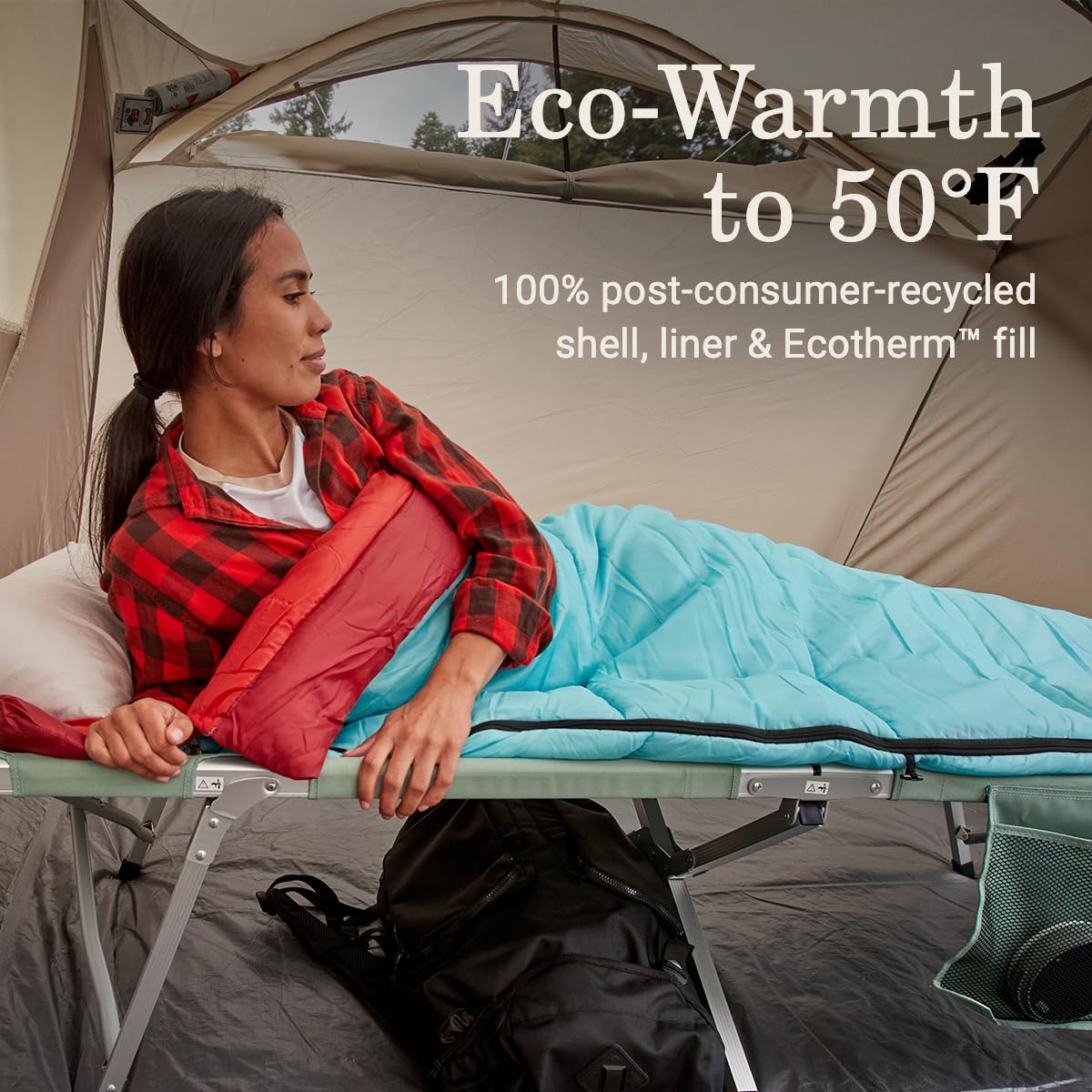Coleman Flatlands 30F35F40F45F50F Sleeping Bag with Big & Tall & Double Bag Options, Made from 100% Recycled Material, Cool Weather Sleeping Bag