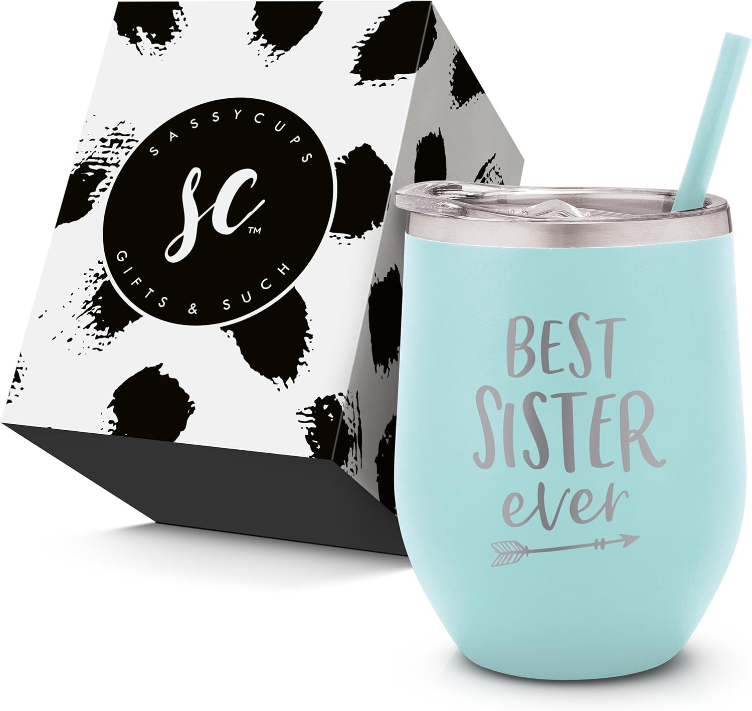Vaso de vino aislado de acero inoxidable con tapa de cierre deslizante y pajita, taza de viaje aislada para café, tazas personalizadas y divertidas,