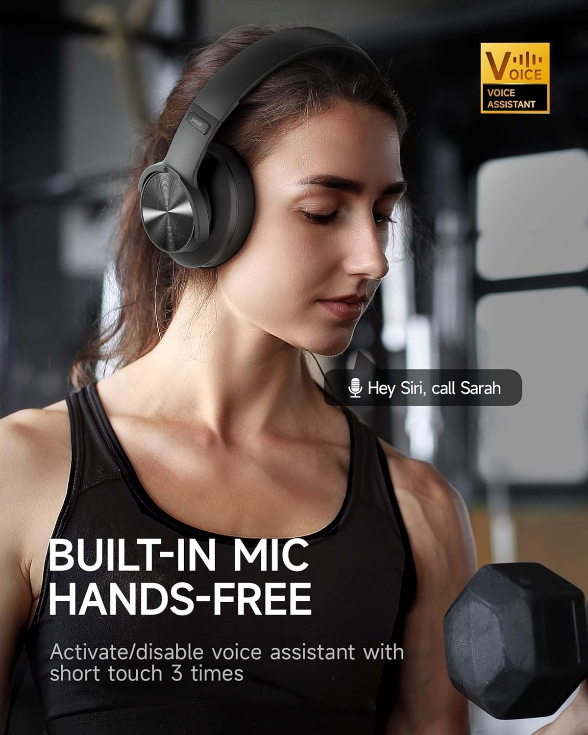 Picun Auriculares Bluetooth B8, auriculares inalámbricos de 120 horas, llamadas manos libres, 3EQ y modo de juego, auriculares plegables sobre la