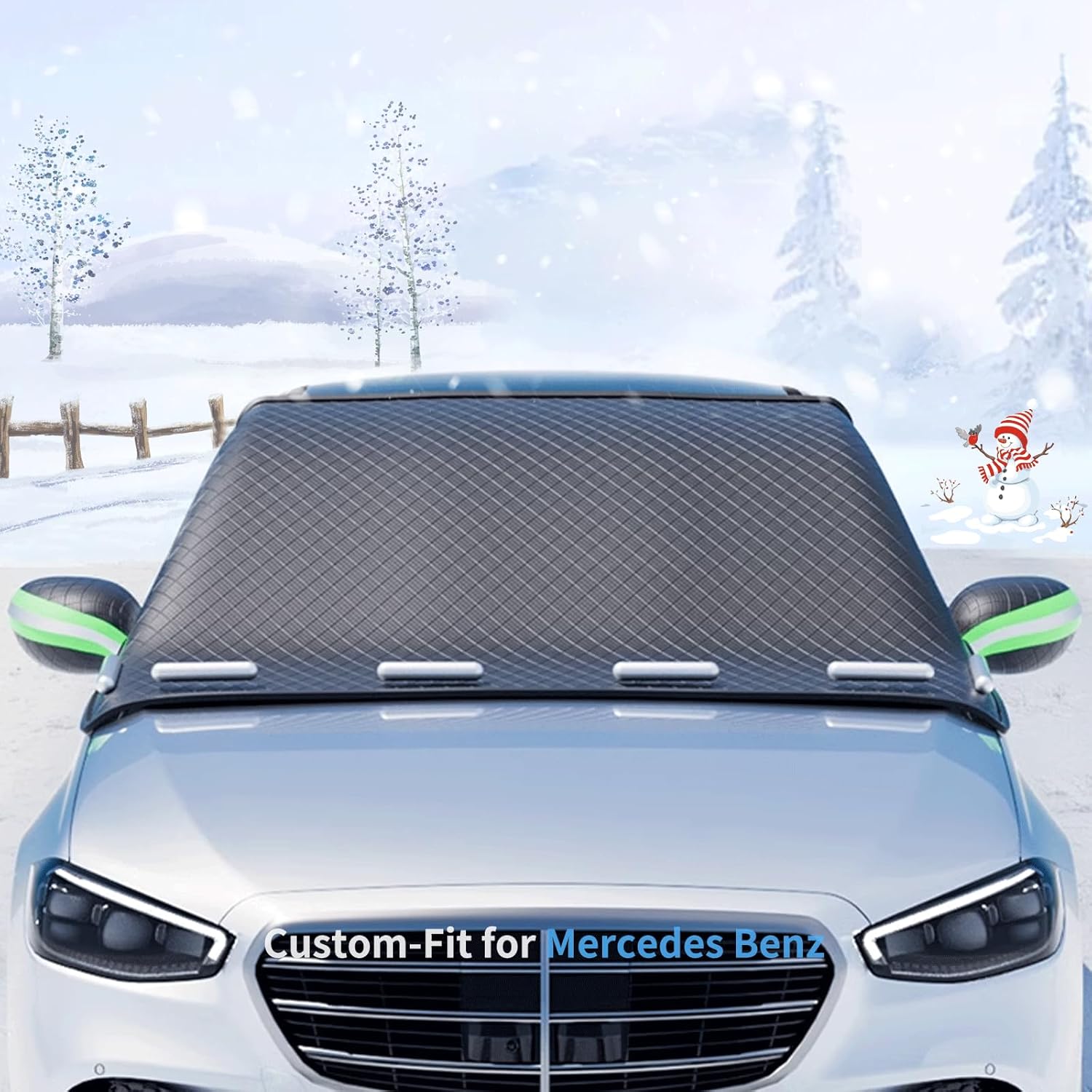 Cubiertas de nieve personalizadas para parabrisas, 8 capas de protección resistente al viento, protección contra heladas, hielo, sol, nieve, UV,