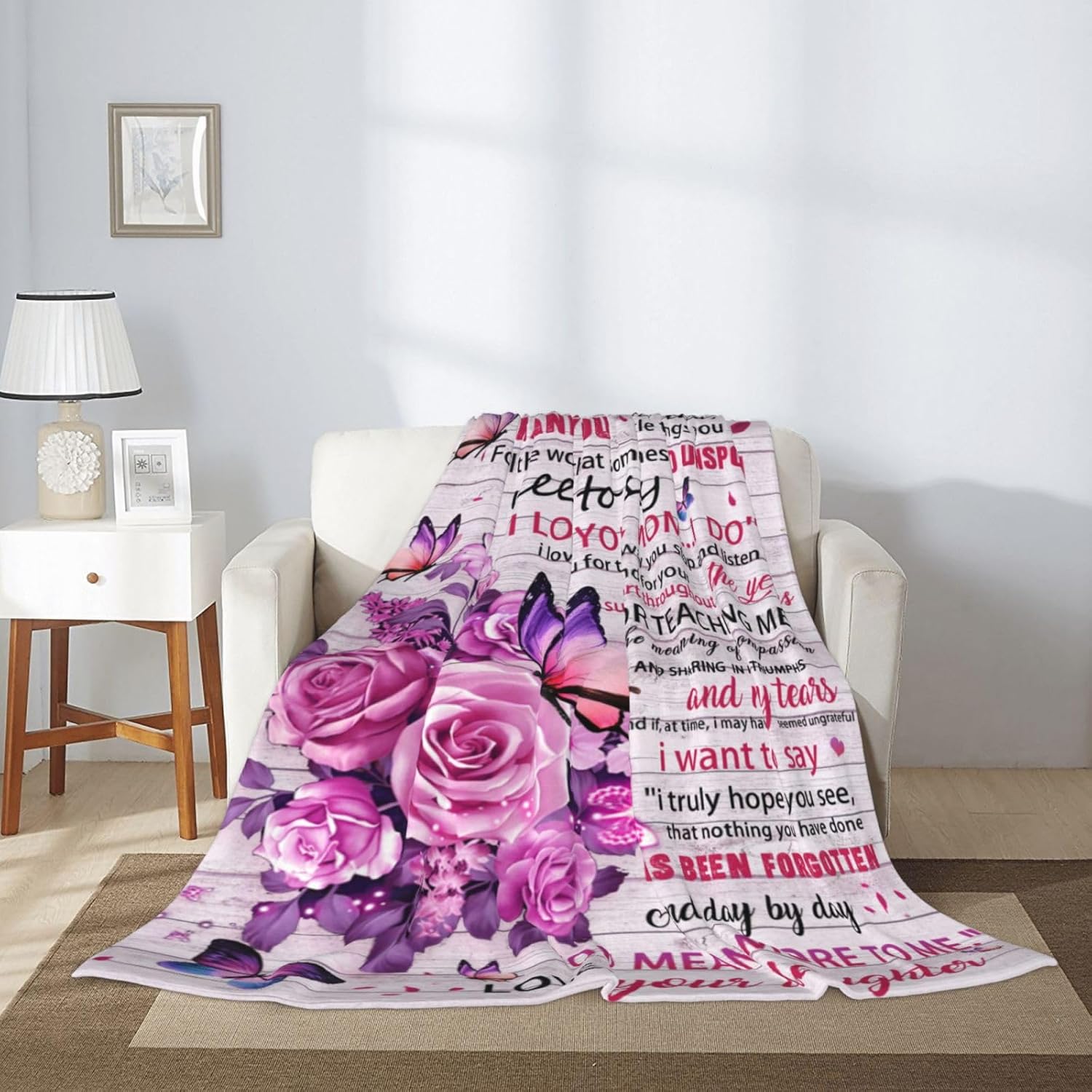 Manta de franela para todas las estaciones, para el día de la madre, regalo de cumpleaños para mamá, súper suave y acogedora, para todas las