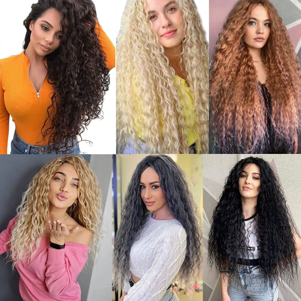 JIAROUBEAUTY – Cabello ondulado con ganchillo de 32 pulgadas, cabello rizado trenzado de 32 pulgadas, 6 paquetes, extensiones de cabello largo