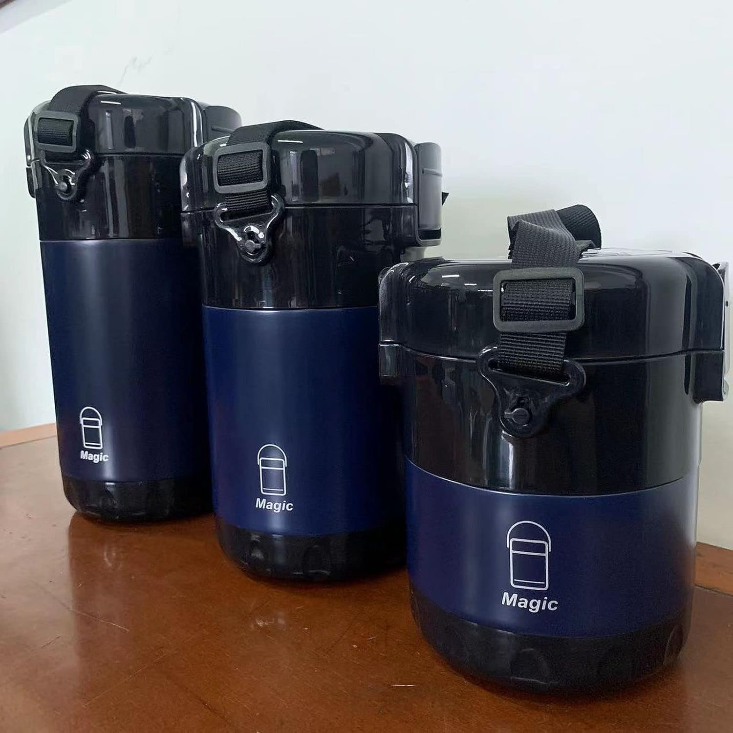 Youngky Store – Lonchera apilable de acero inoxidable de 3 niveles, termos aislados a prueba de fugas, caja de embalaje de acero inoxidable al vacío