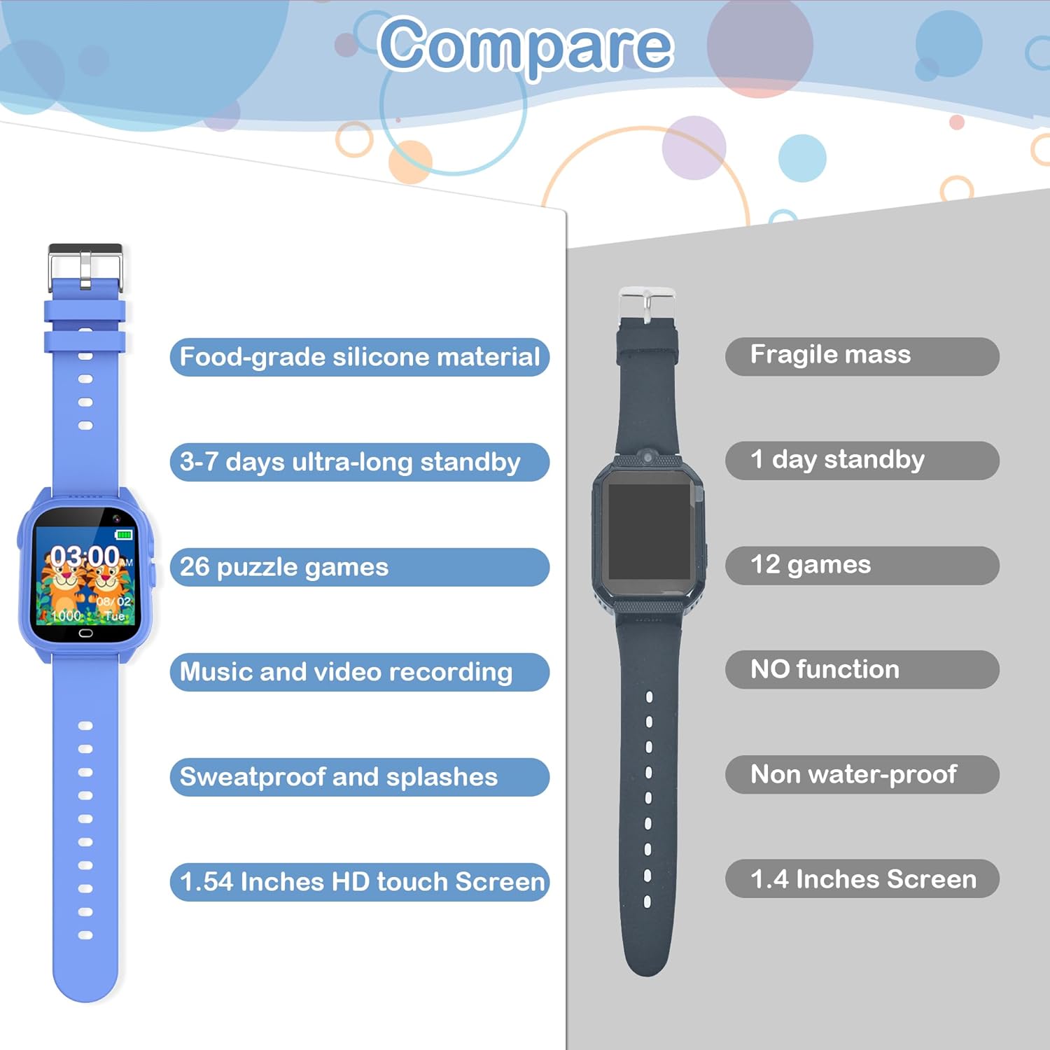 Reloj inteligente para niños, juguetes de juego para niños de 4 a 12 años de edad, calendario de regalo de cumpleaños, educación, juguetes de