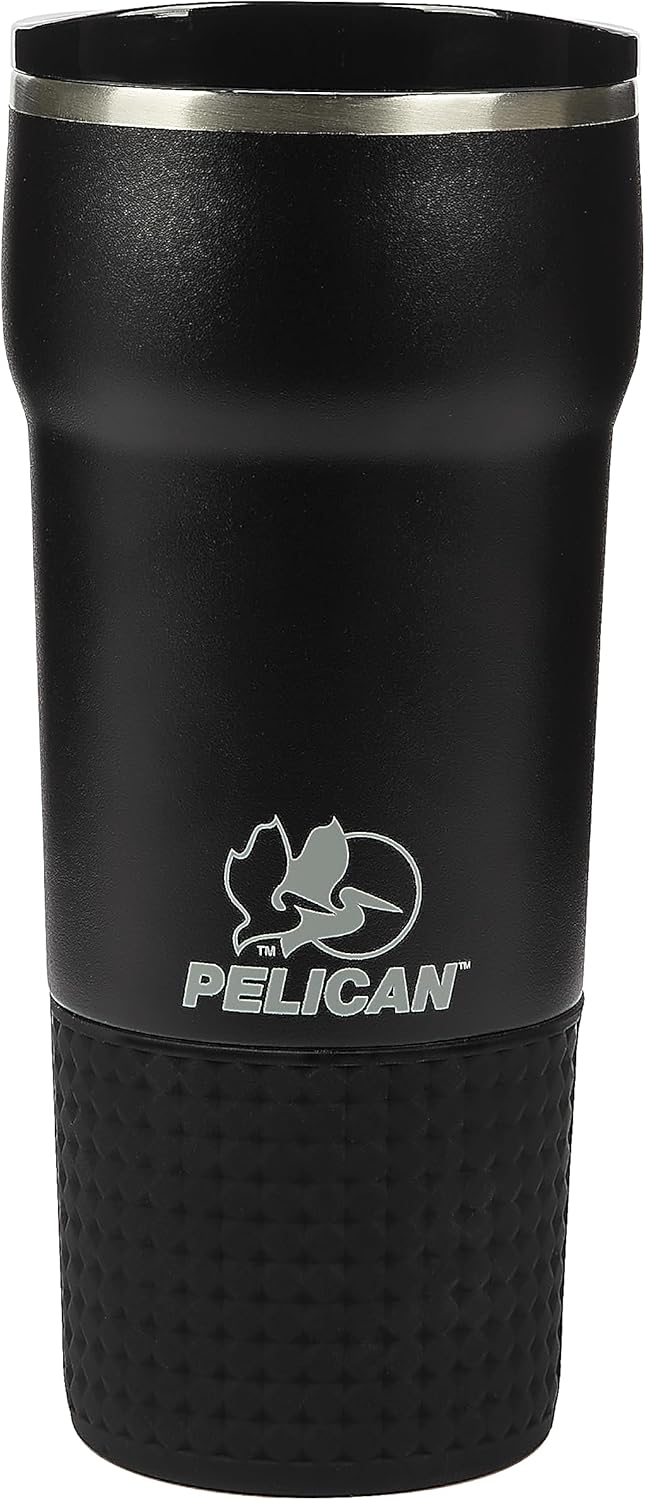Pelican Hydration Pelican Cascade – Vaso aislado al vacío de 22 onzas, acero inoxidable reciclado de doble pared de viaje con doble tapa, taza de