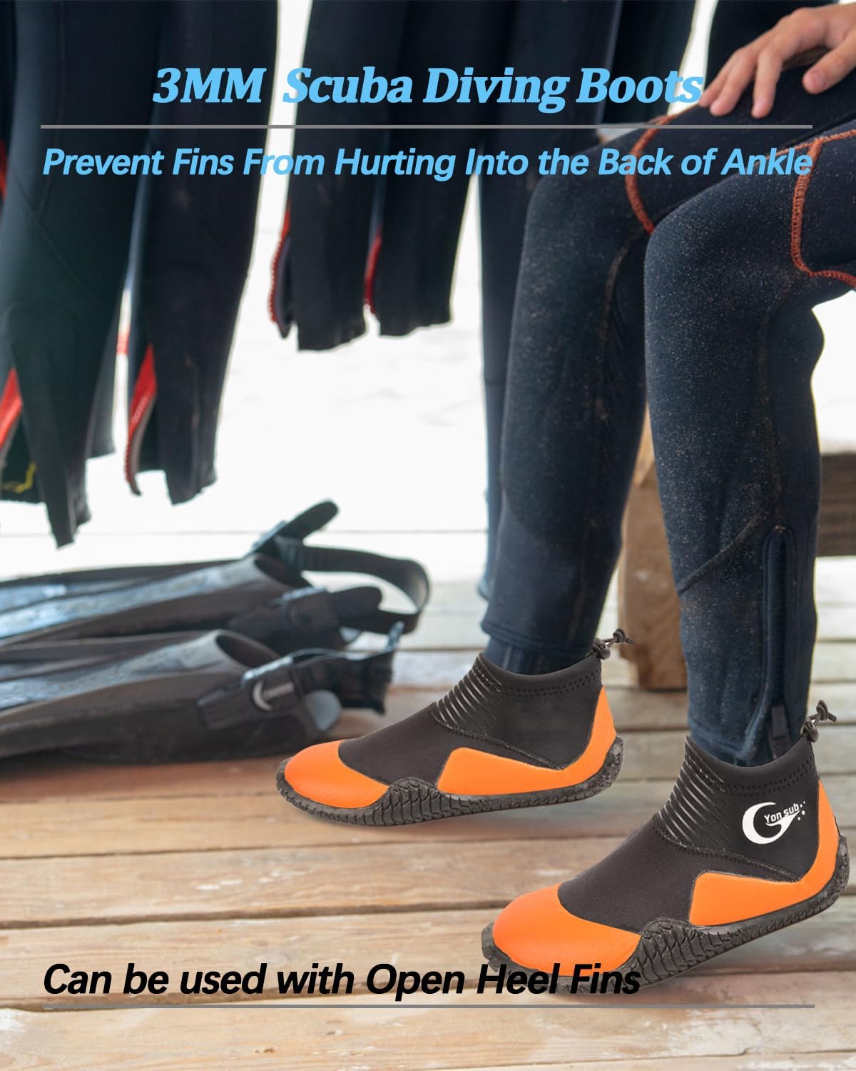 Botas de buceo de neopreno, botas de buceo, surf, para hombres y mujeres, 0.118 in, botas de vela con suela de goma antideslizante de alta calidad