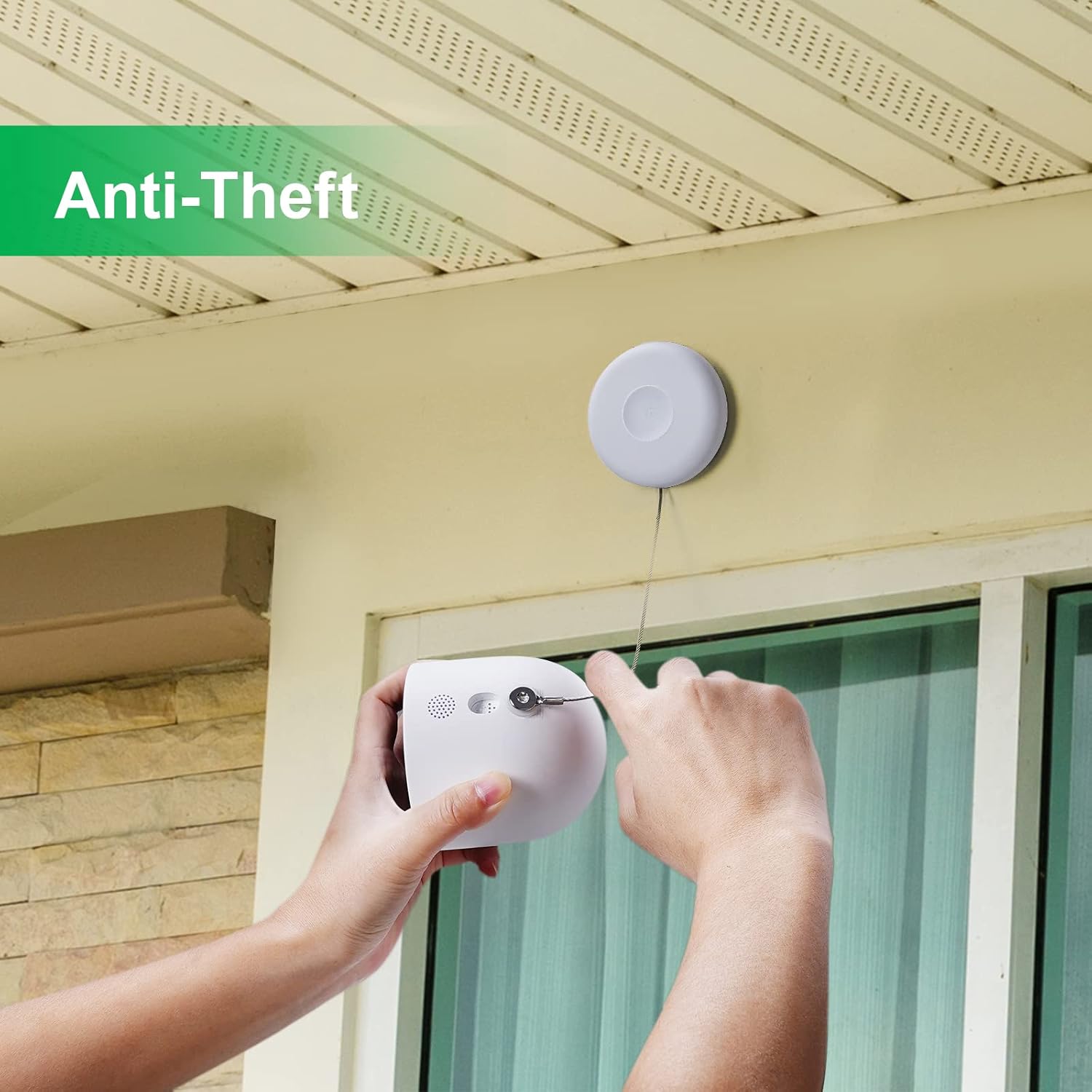 Ayotu Cadena de seguridad antirrobo y anticaídas para Google Nest Cam (batería), cable de seguridad con tornillos antirrobo (cámara no incluida),