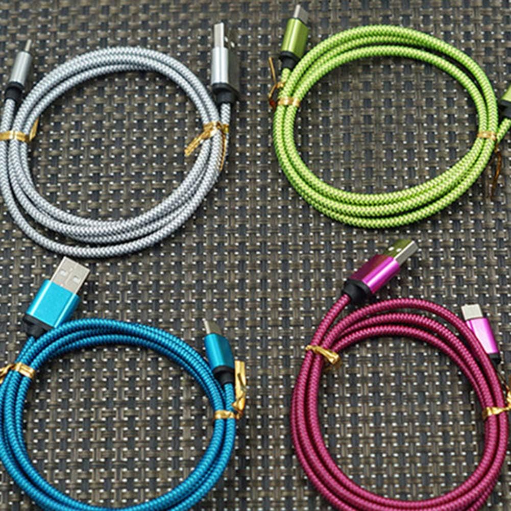 Cable de datos USB c 129.8 ft de nailon trenzado rápido cargador de datos tipo C cable rosa rojo 9.8 ft