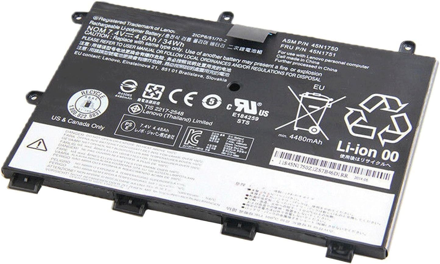 45N1750 45N1751 45N1748 45N1749 7.4V 34Wh 4600mAh Batería para portátil compatible con Lenovo ThinkPad Yoga 11E 1st Gen Series Notebook