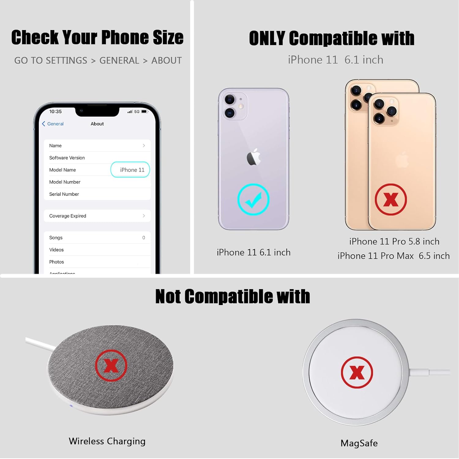 Nvollnoe Funda para iPhone 11 con tarjetero almacena 5 tarjetas Funda de doble capa resistente a prueba de golpes con ranura oculta para tarjetas,