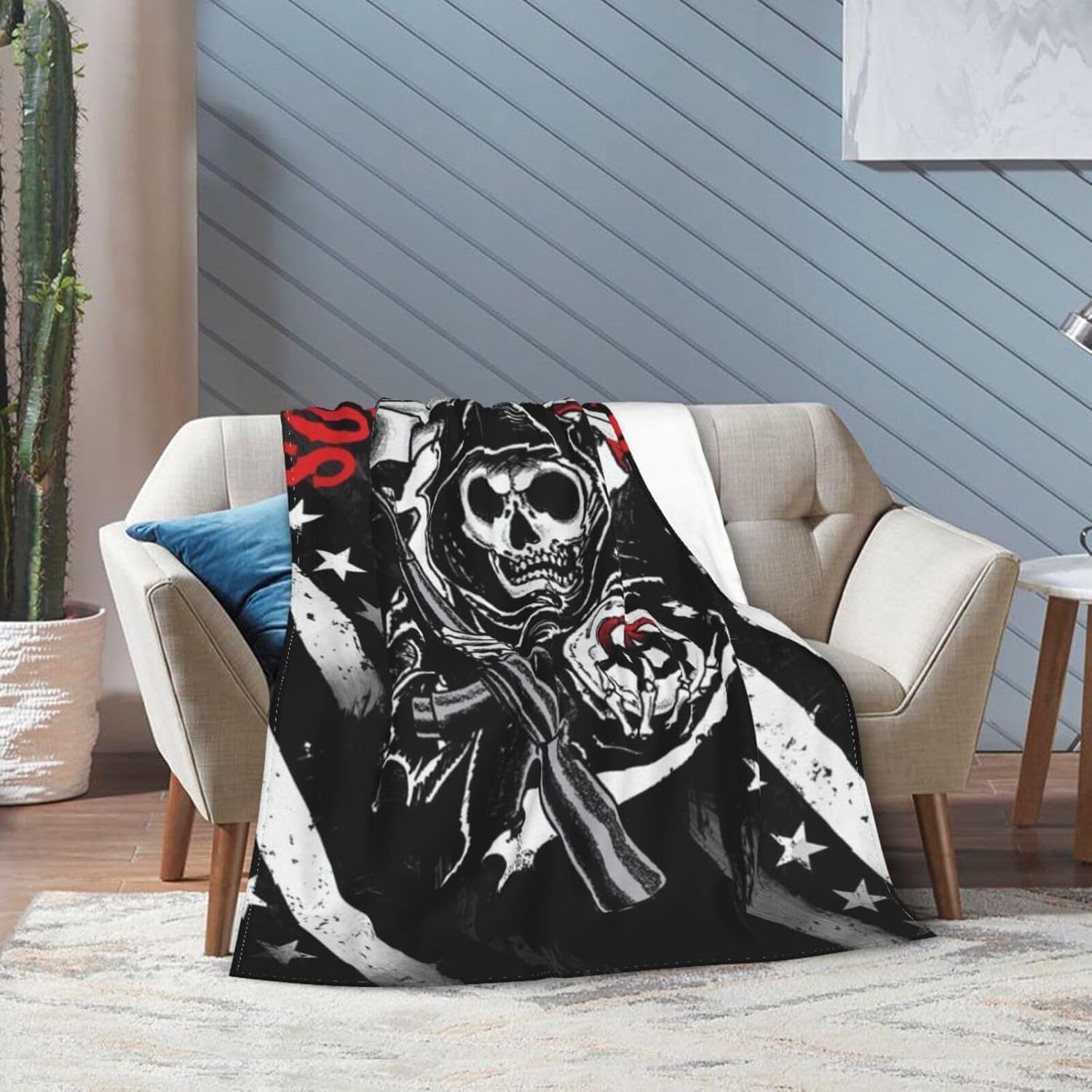 Mantas de forro polar de anarquía de Sons of Horror Drama para sofá y dormitorio, mantas de aire acondicionado suaves para todas las estaciones, 50