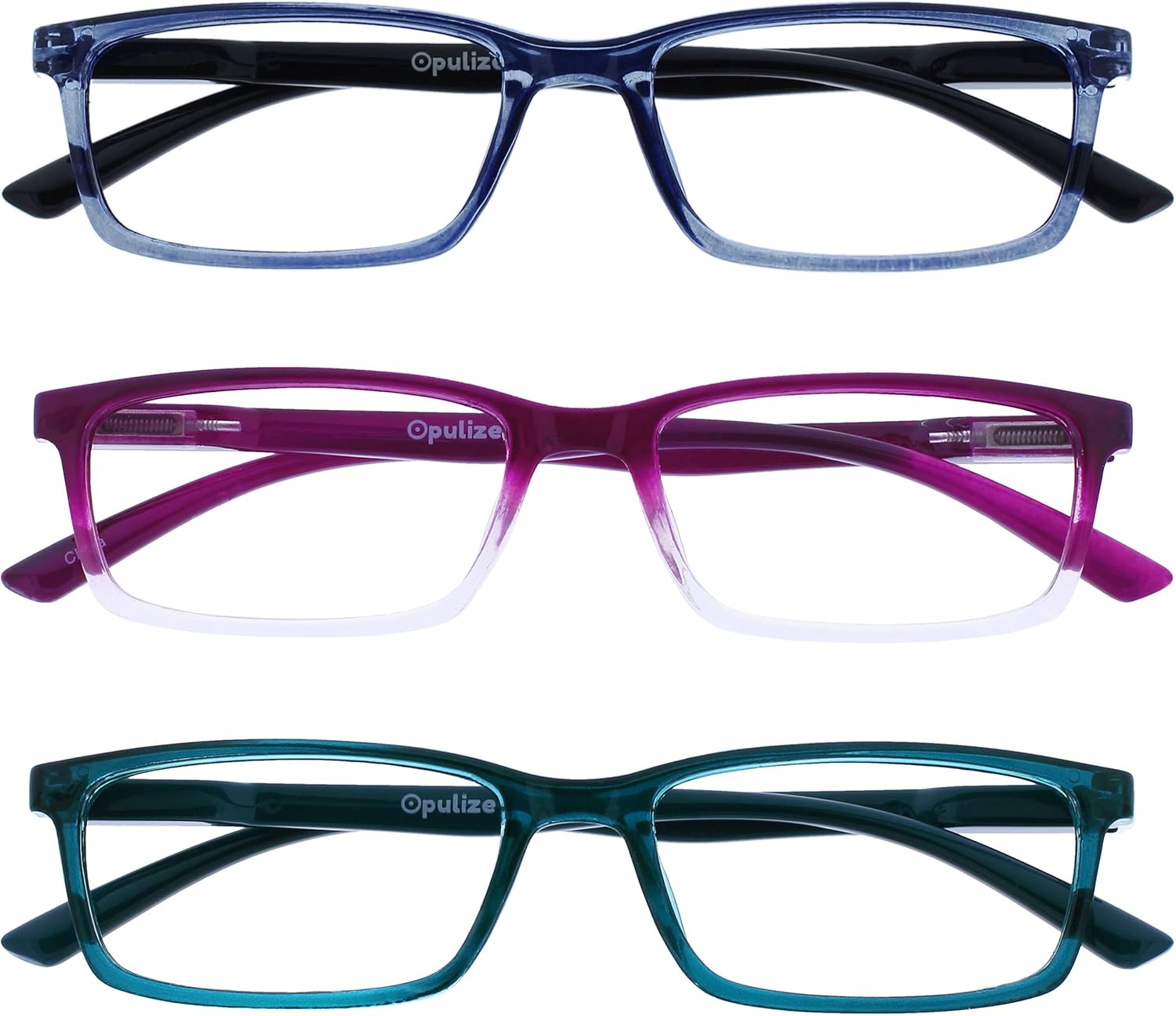 OPULIZE Gafas de lectura con bloqueo de luz azul, marco estrecho, bisagras de resorte para mejorar el sueño, computadora, juegos, hombres y mujeres