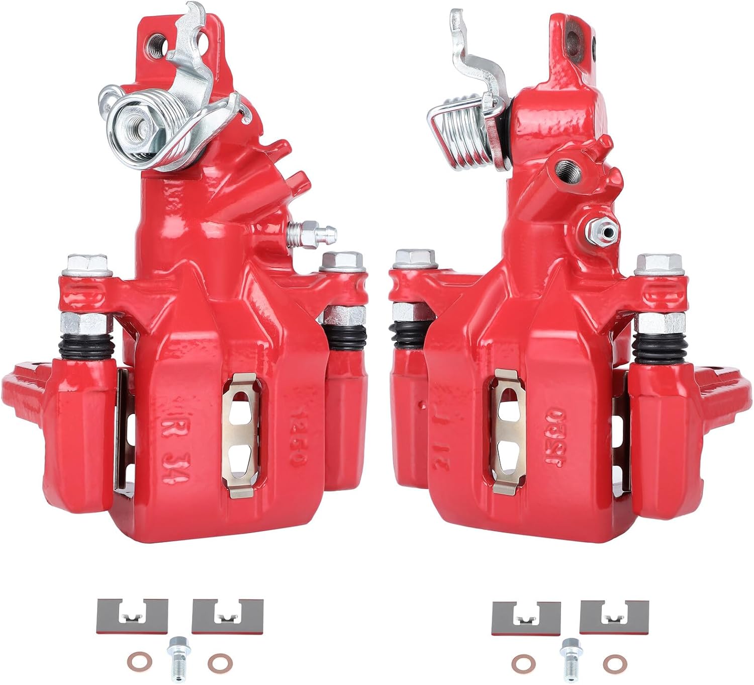 SCITOO Pinzas de freno traseras izquierdas+derecha con soporte 19-B2068 19-B2069 rojo compatible para Acura TSX 2004-2008 para Honda para Accord