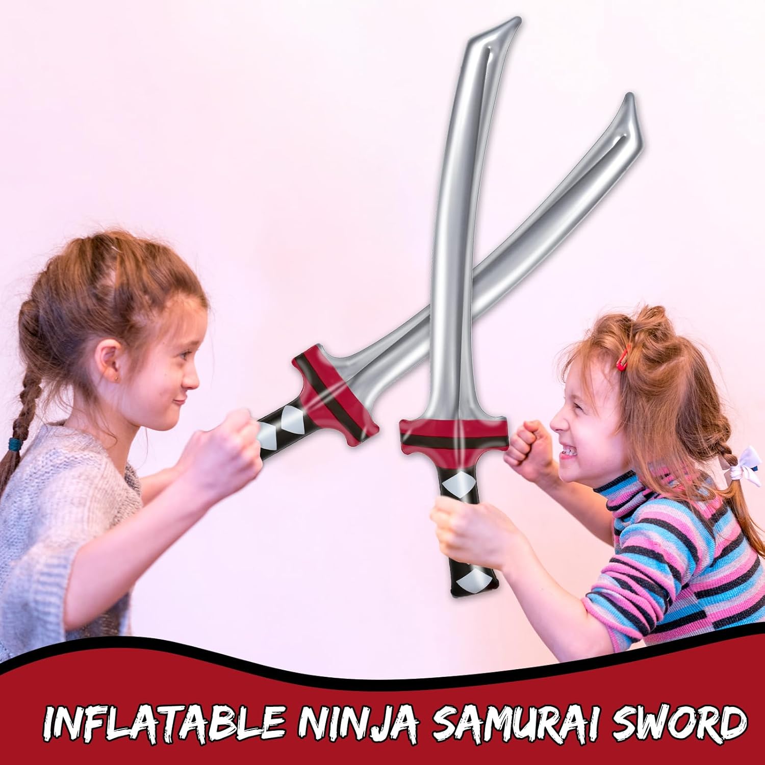 Whaline 16 espadas inflables de Ninja Samurái, espadas ninja infladas, espada Katana inflada, accesorios de disfraz para recuerdos de fiesta,
