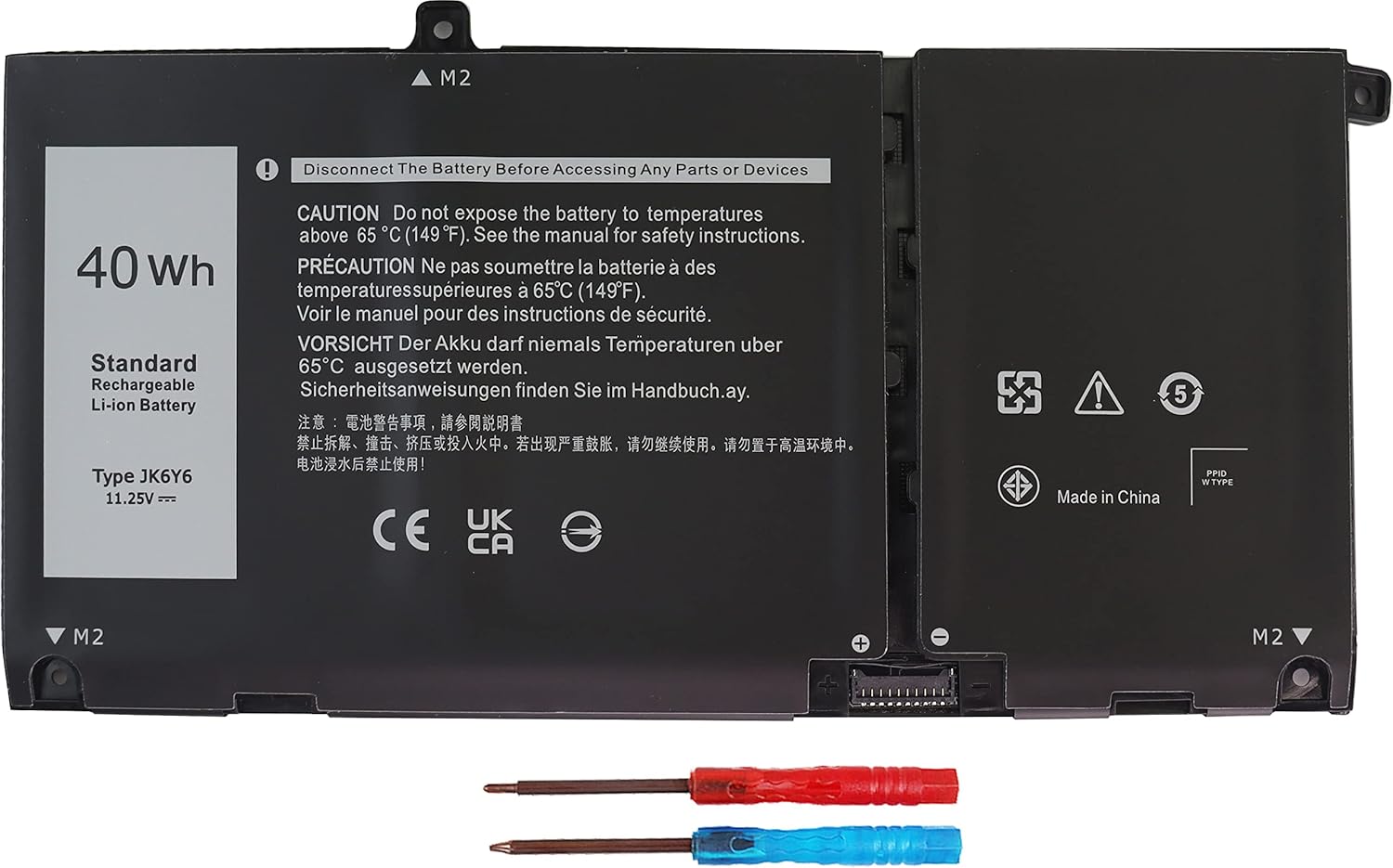 JK6Y6 40WH – Batería de repuesto Dell para Dell Inspiron 5301 5401 5501 5300 5402 5406 5408 5508 5409 5509 5400 7405 7300 7306 7500 7506 2 en 1