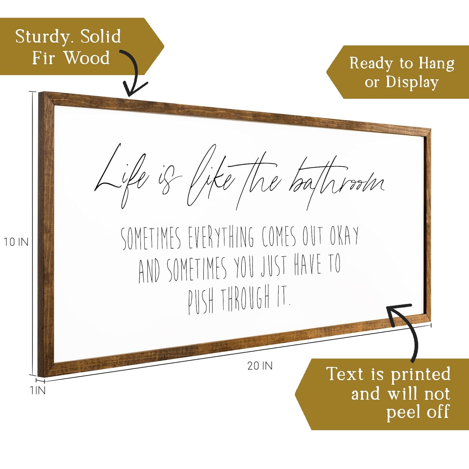 10×20 inches, Life is like a bathroom  wall decor  farmhouse decor  bathroom wall decor  bathroom wall art  bathroom art  bathroom signs  farmhouse