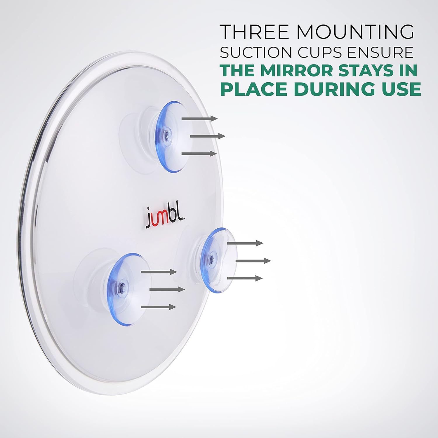 Jumbl Espejo de aumento 10X de 6 pulgadas, espejo de maquillaje compacto con ventosa con aumento de 10X para baño, ducha, belleza y cuidado de la