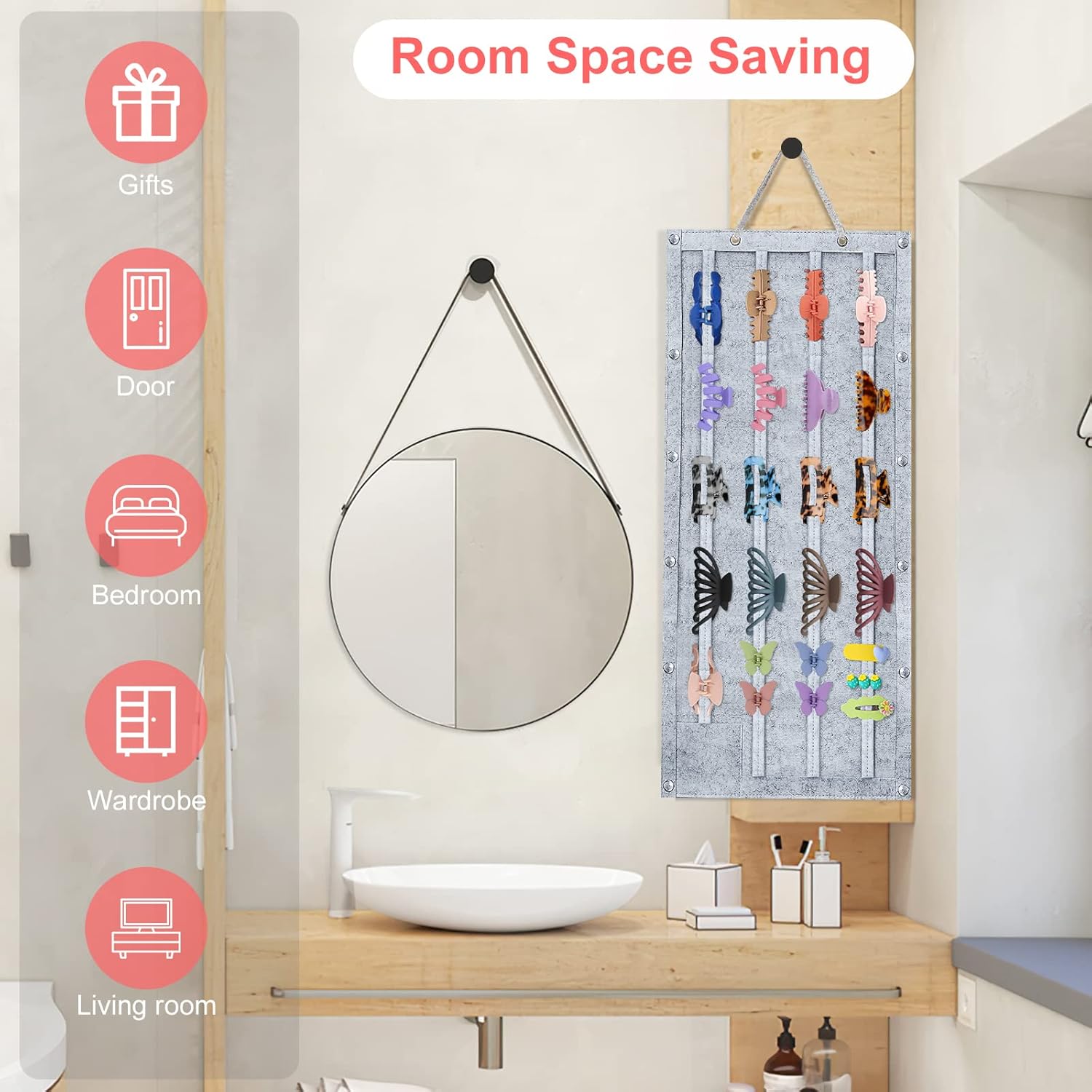 Shinning – Organizador de pinzas para el cabello, organizador grande de pinzas LED para el cabello para niñas, sin olor, duradero, para mujeres,