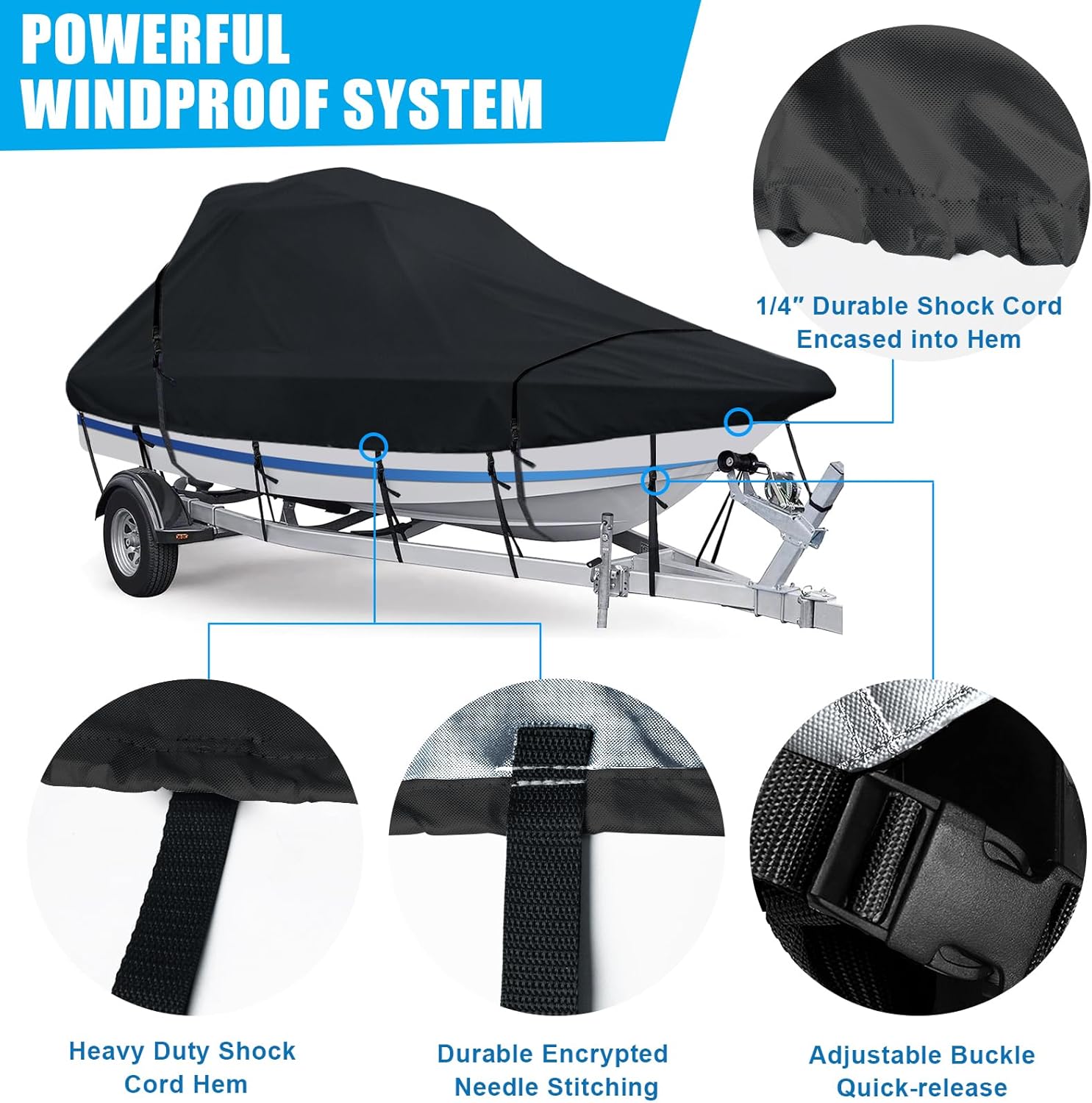 Wakeboard – Cubierta para lancha de torre, resistente 100% impermeable, para torneo de pesca, lancha de torneo de pesca, con cubierta de lancha de