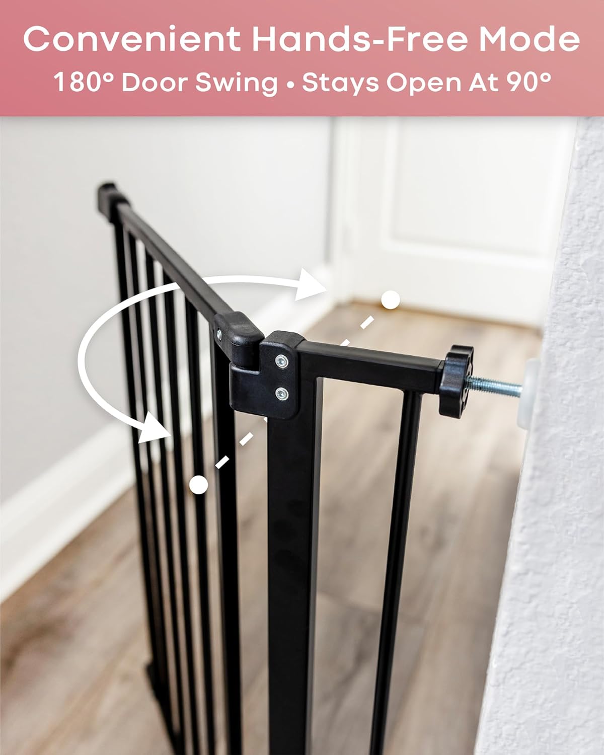 InnoTruth Puerta para bebés de 28.9 a 42.1 pulgadas de ancho para escaleras, puertas para perros de 30 pulgadas de alto para puertas ampliables con