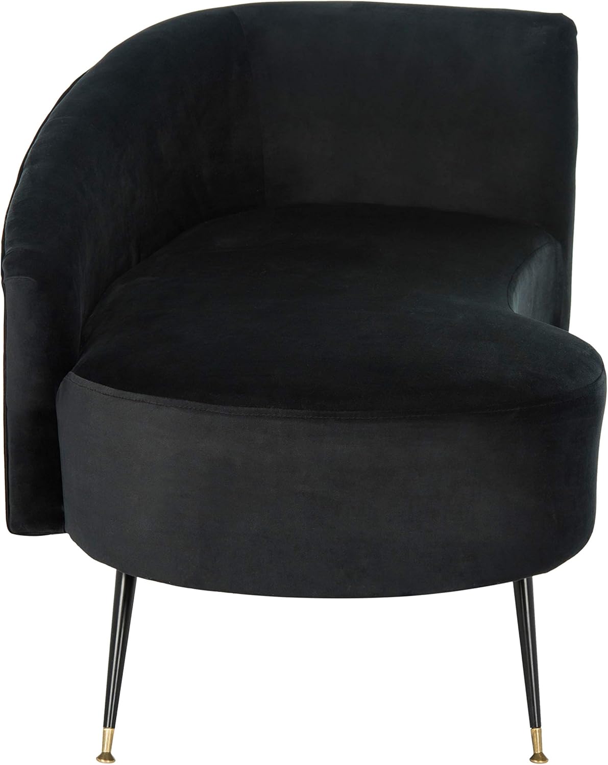 Safavieh Inicio Evangeline Glam Sofá biplaza parisino de terciopelo negro