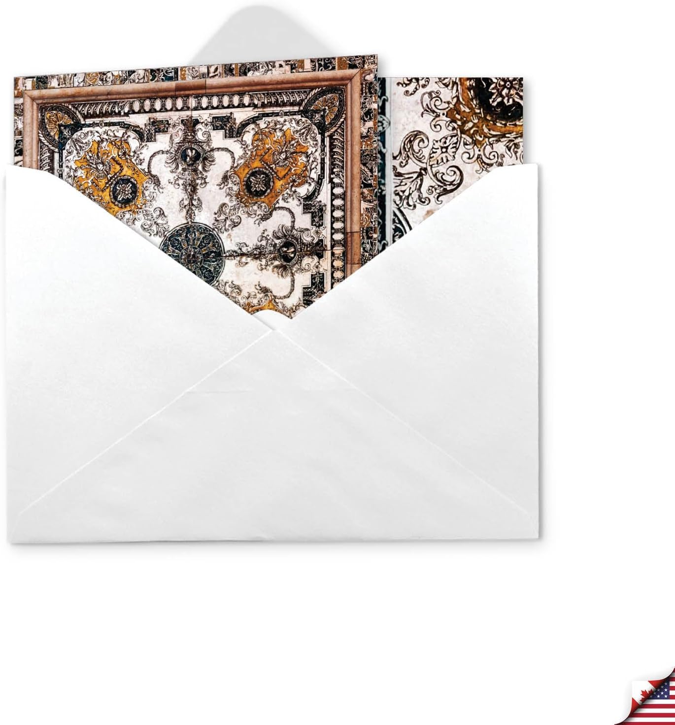 The Best Card Company – 1 tarjeta en blanco para todas las ocasiones (4.8 x 6.6 pulgadas) – Tarjeta de notas vintage con sobre – Azulejos antiguos