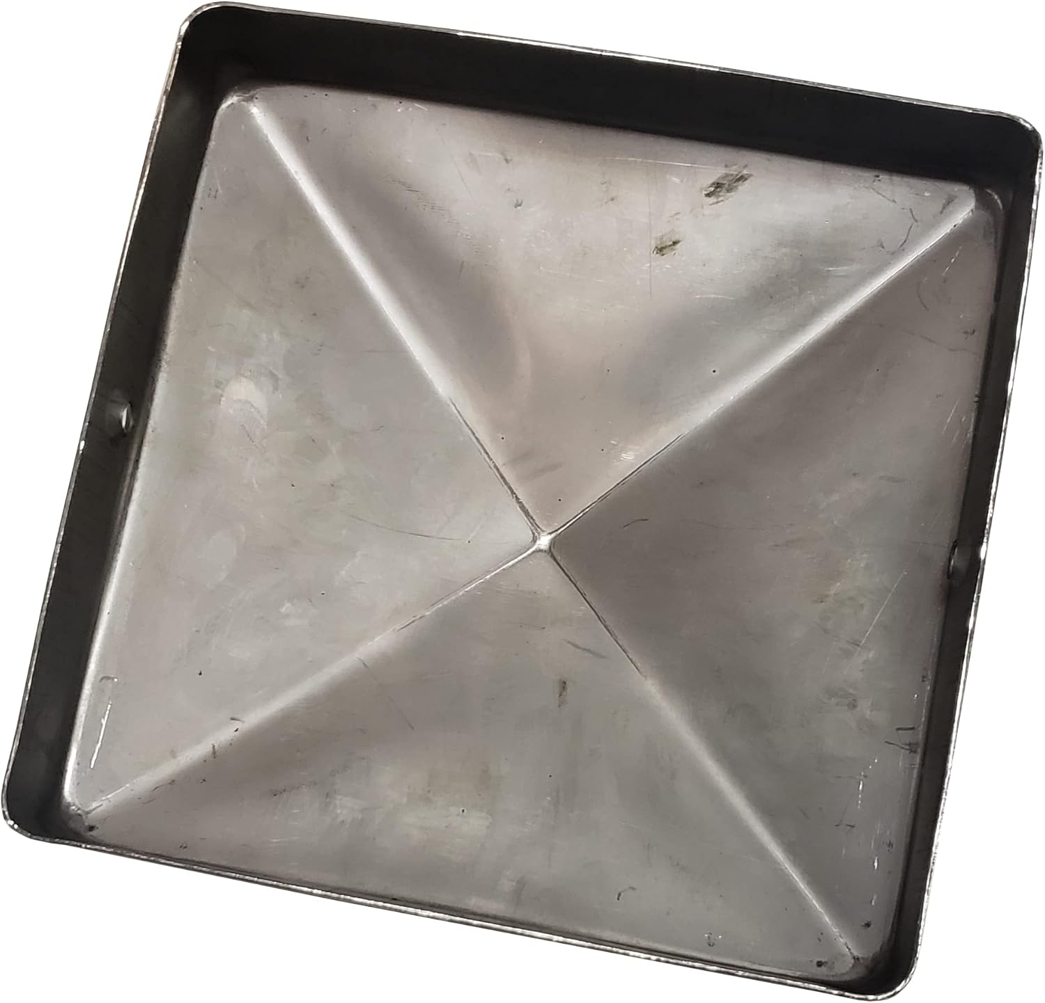 Tapa de poste de pirámide de acero inoxidable de 5.5 x 5.5 pulgadas para postes de madera verdaderosreales de 5.5 x 5.5 pulgadas (funciona solo con