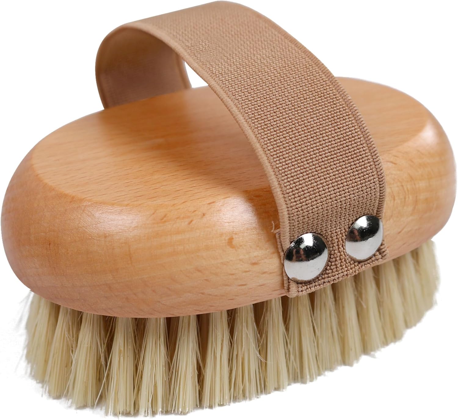 OWIIZI Cepillo corporal de cepillado en seco con cerdas veganas suaves, exfoliante de madera antideslizante para exfoliación húmeda o seca,