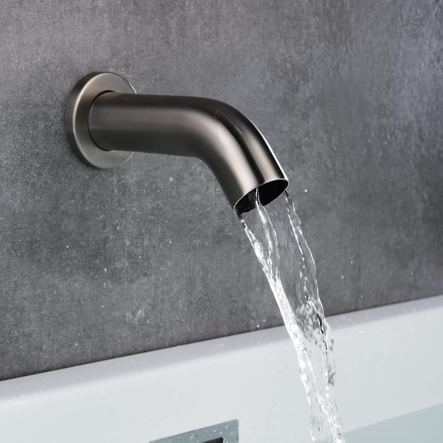 sumerain Grifo de bañera y ducha con válvula áspera, grifo de ducha de níquel cepillado con boquilla de bañera, cabezal de ducha de lluvia de 8