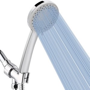 NearMoon – Cabezal de ducha de mano de alta presión de 5 ajustes, cabezal de ducha de mano multifunción con soporte de ángulo ajustable (con NearMoon – Cabezal de ducha de mano de alta presión de 5 ajustes, cabezal de ducha de mano multifunción con soporte de ángulo ajustable (con