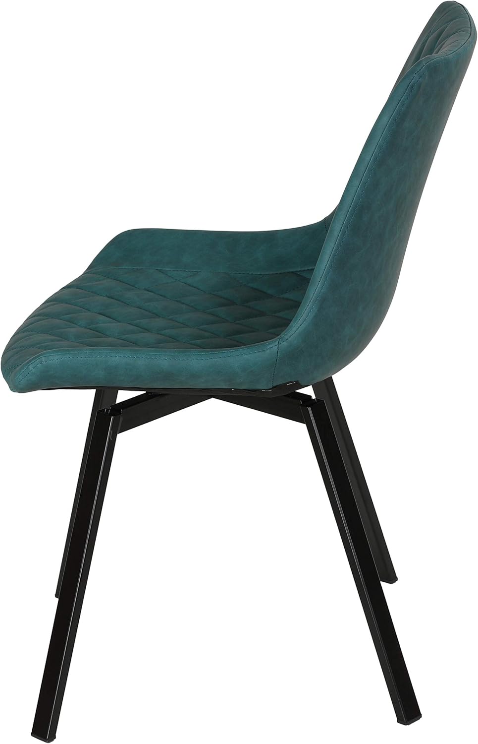 Cortesi Home Azov – Juego de 2 sillas de comedor giratorias, piel sintética color aguamarina profunda