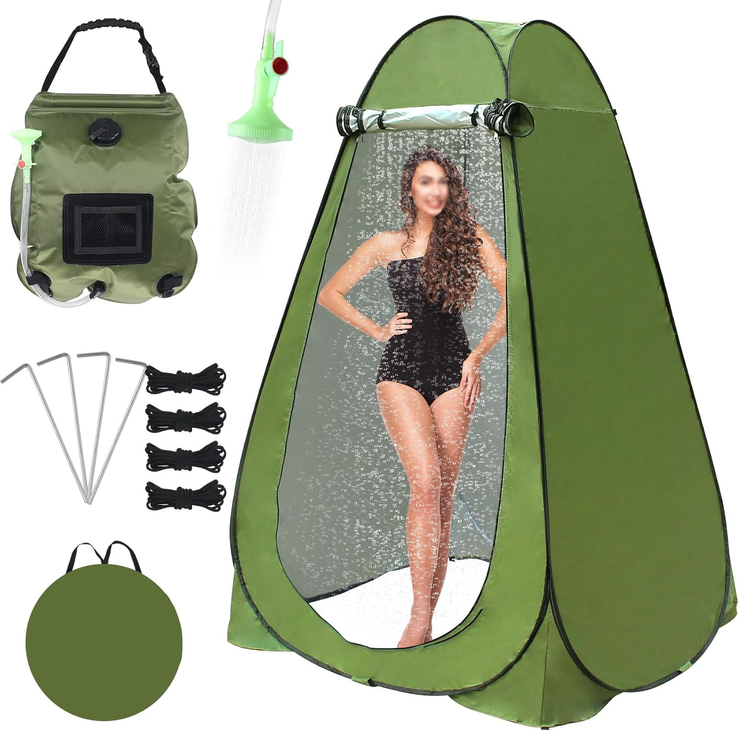 Tienda de campaña de ducha desplegable, tienda de privacidad desplegable para inodoro portátil, tienda de campaña de ducha de camping, kit de tienda