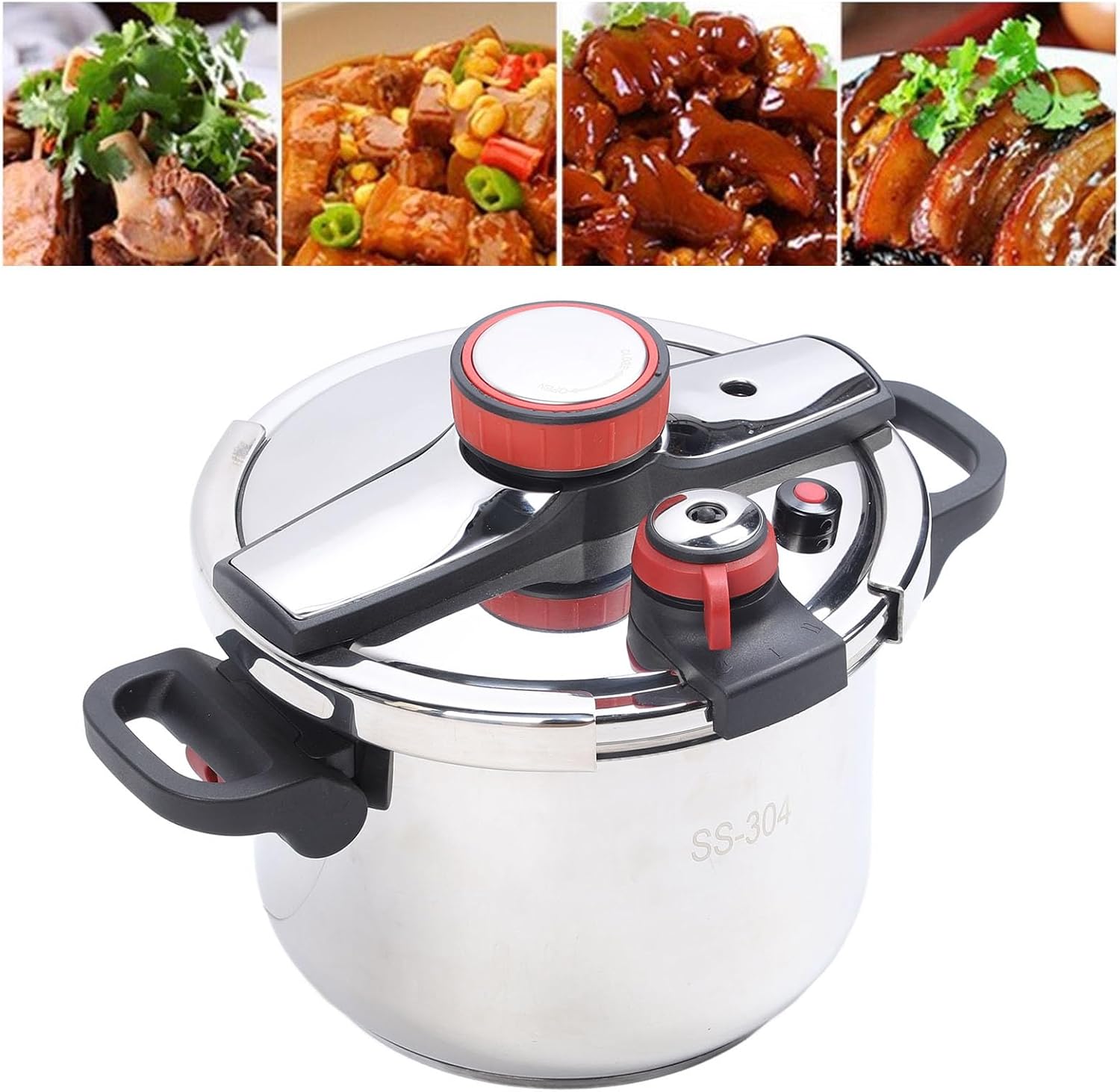 Olla de cocción a presión, mango plegable, olla de cocción a presión de inducción para cocina llama abierta (9L)