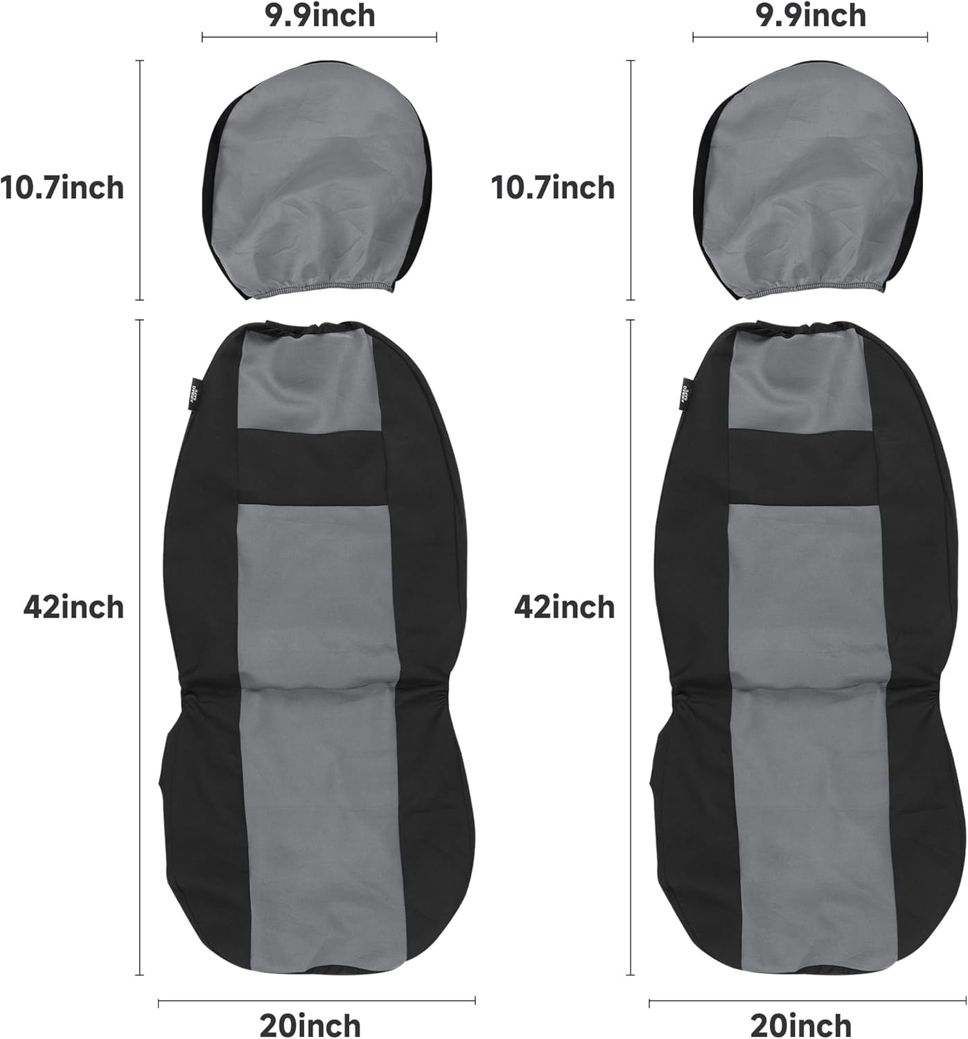 Juego completo de fundas de asiento de automóvil, fundas de asiento de banco dividido delantero y trasero de tela transpirable para automóvil,